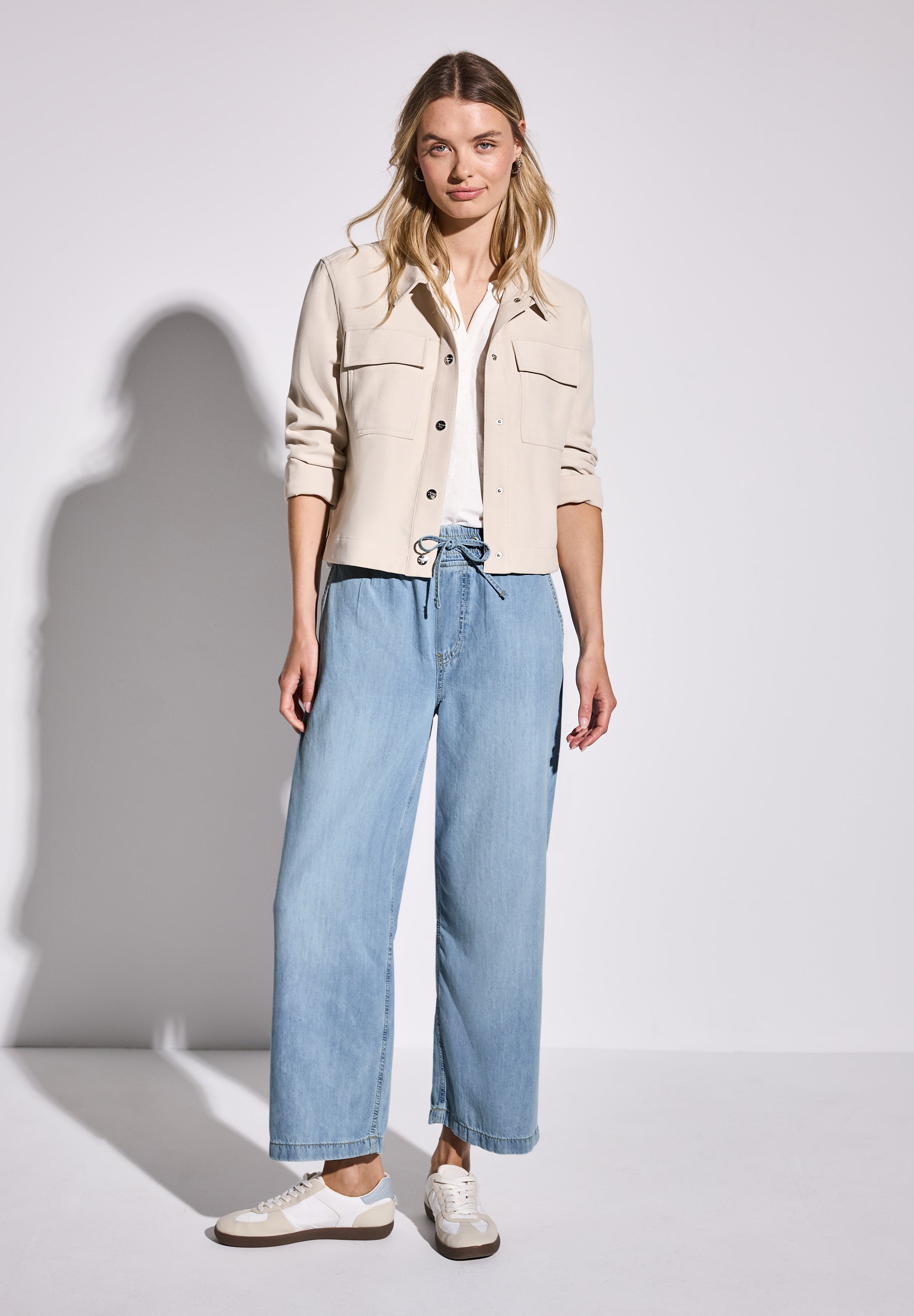 Street One Wide Leg Jeans Damen Loose Fit High Waist Baumwoll-Lyocellmix