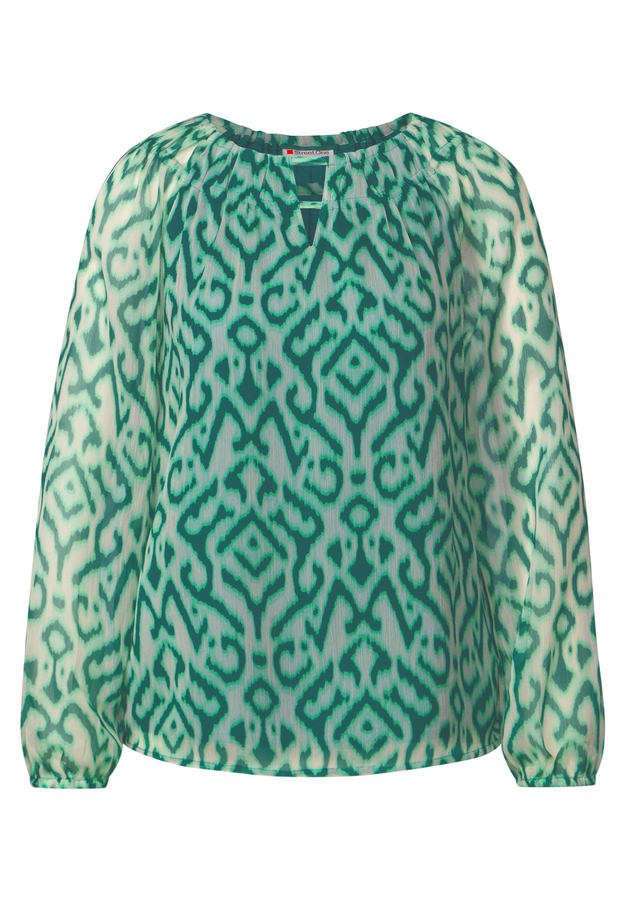 Street One Chiffon-Bluse Damen Grafisches Muster Raffungen