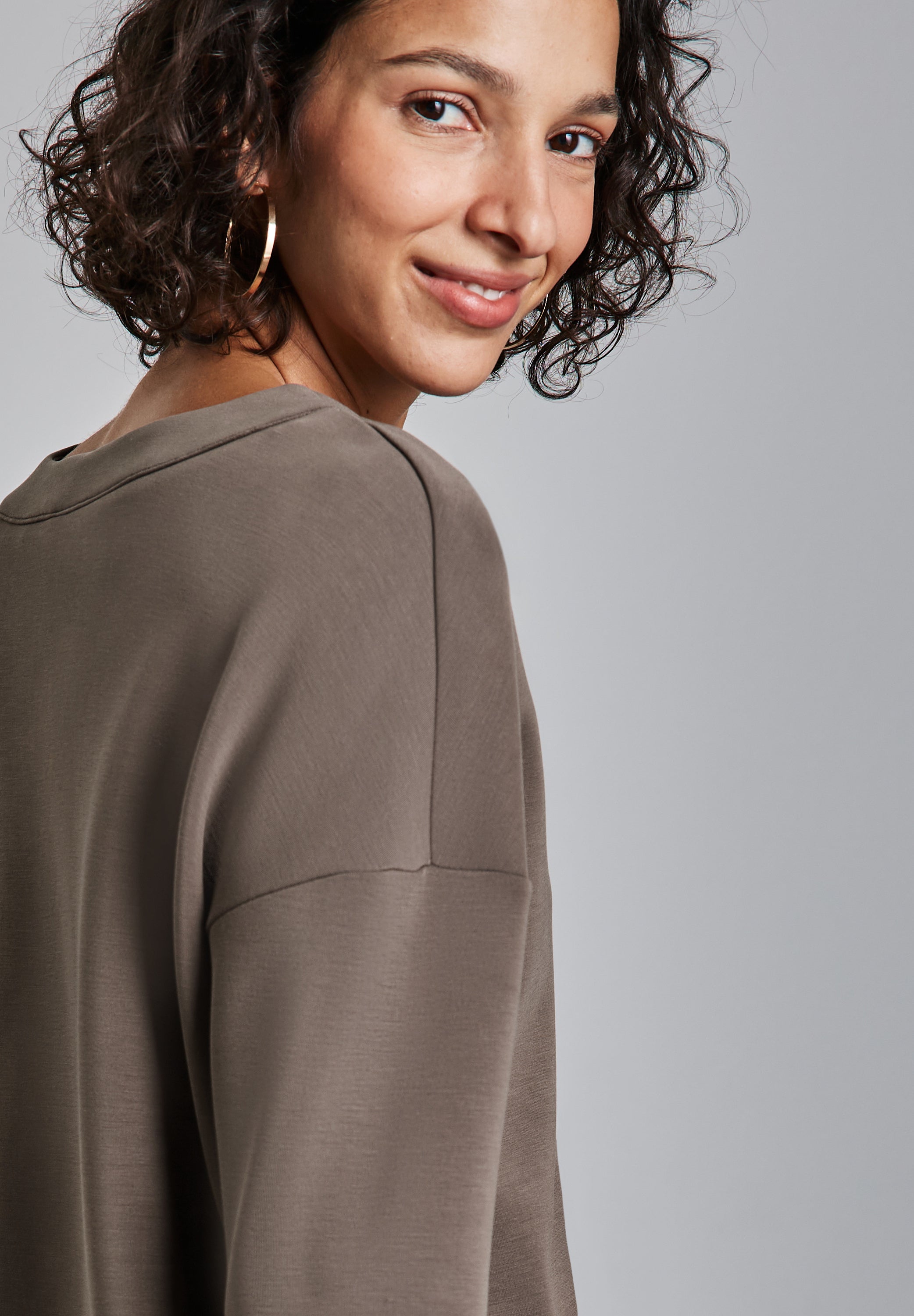 Street One Langarmshirt Damen Bequemes Modalmix mit V-Ausschnitt