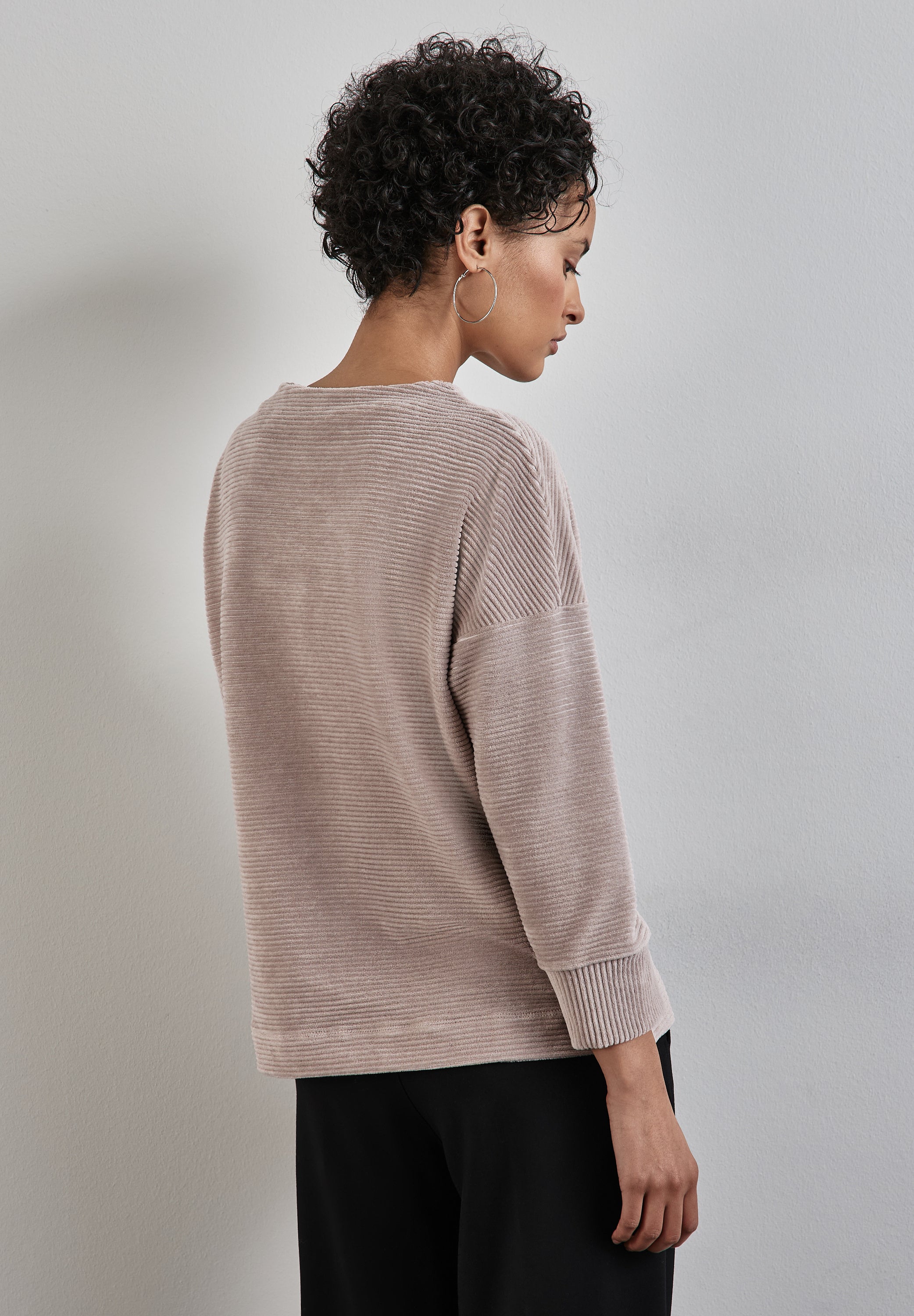 Street One Cordshirt Damen Weicher Cordstoff Turtleneck 3/4-Arm