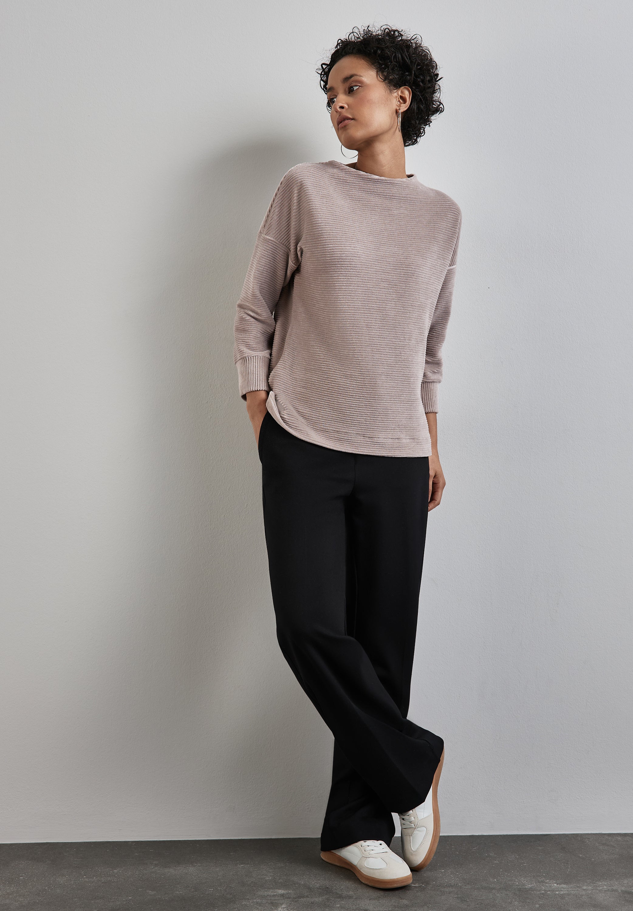 Street One Cordshirt Damen Weicher Cordstoff Turtleneck 3/4-Arm