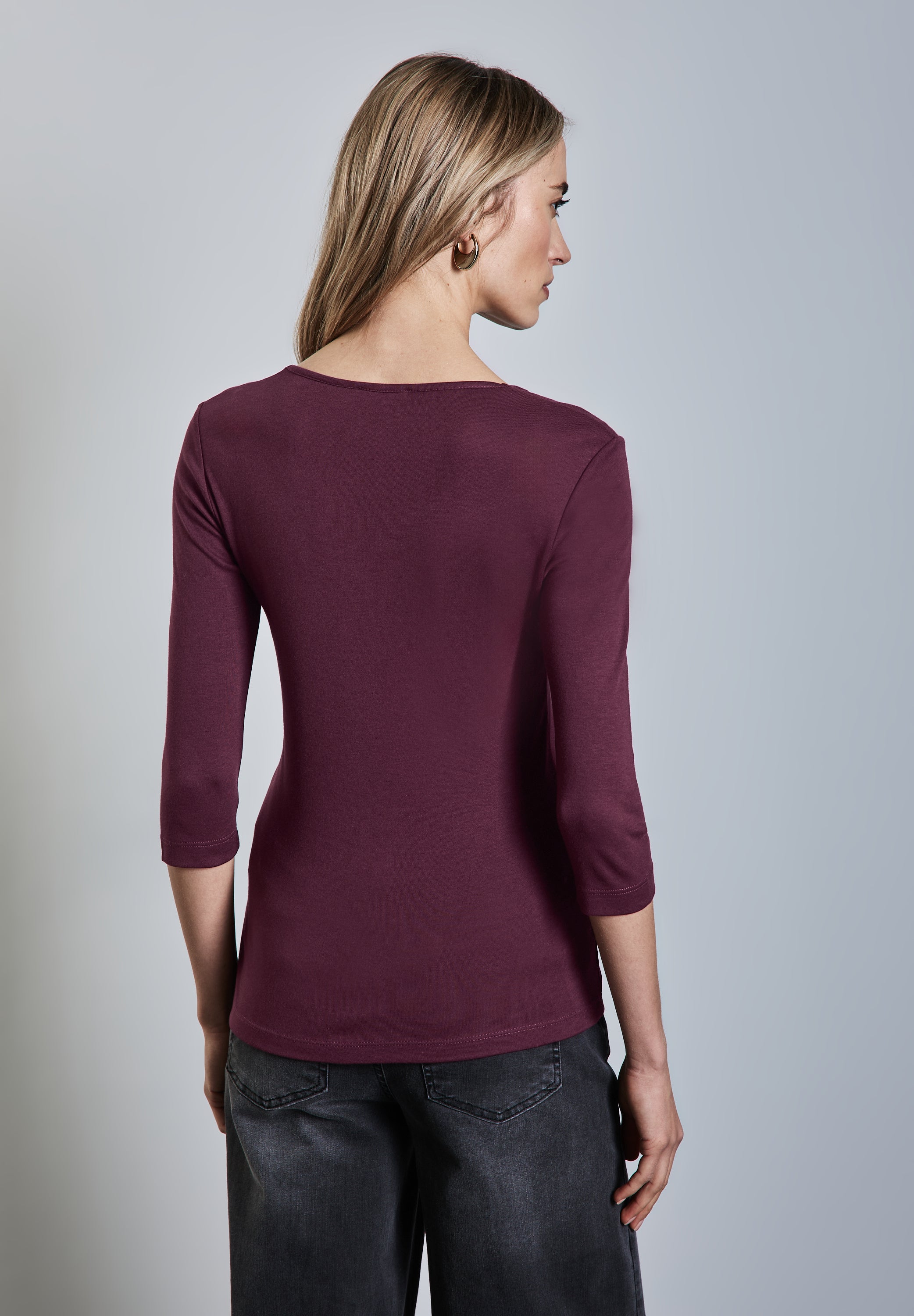 Street One T-Shirt Damen Ada Herzausschnitt 3/4-Arm