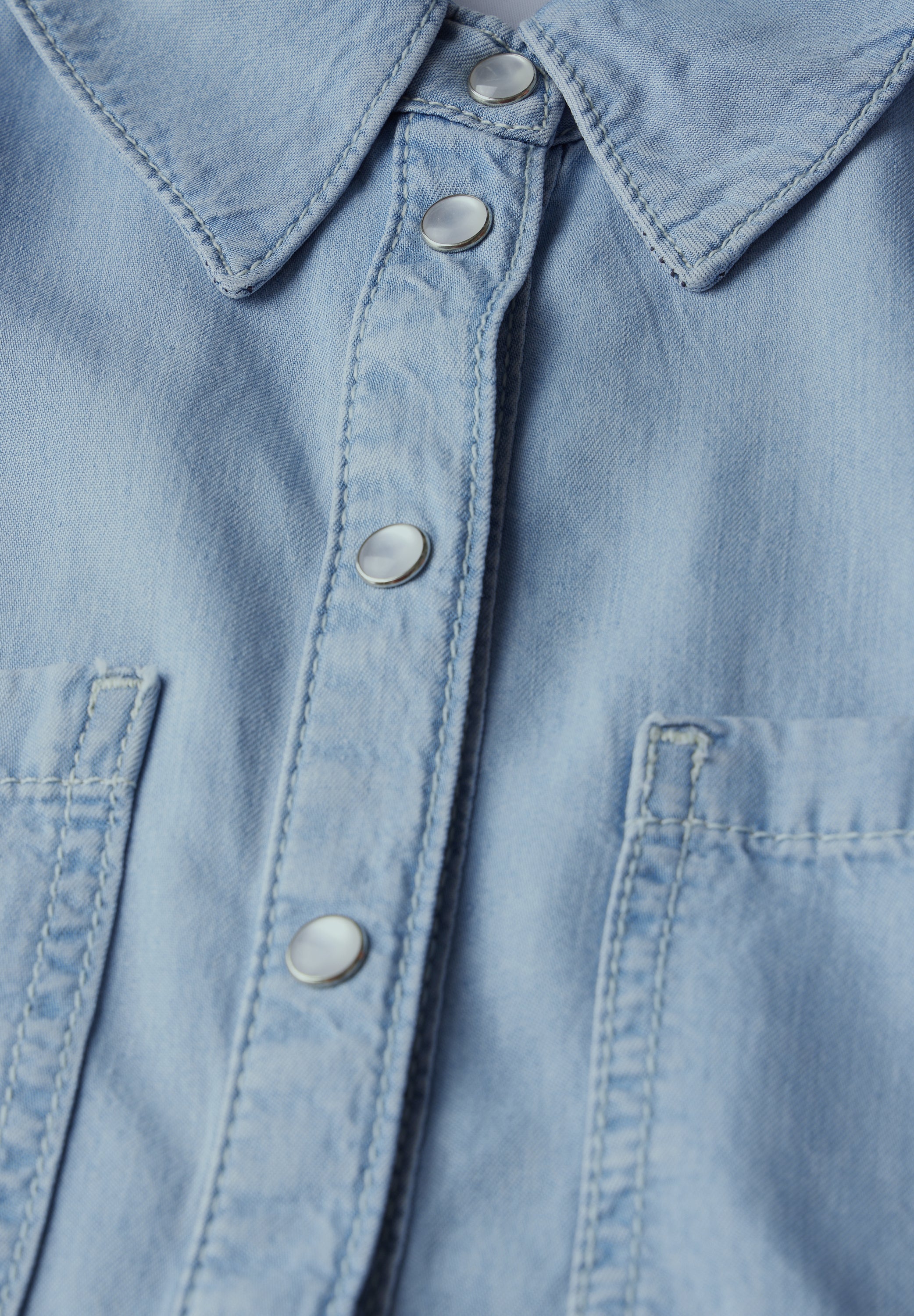 Street One Jeansbluse Damen lässiger Schnitt Kurzarm