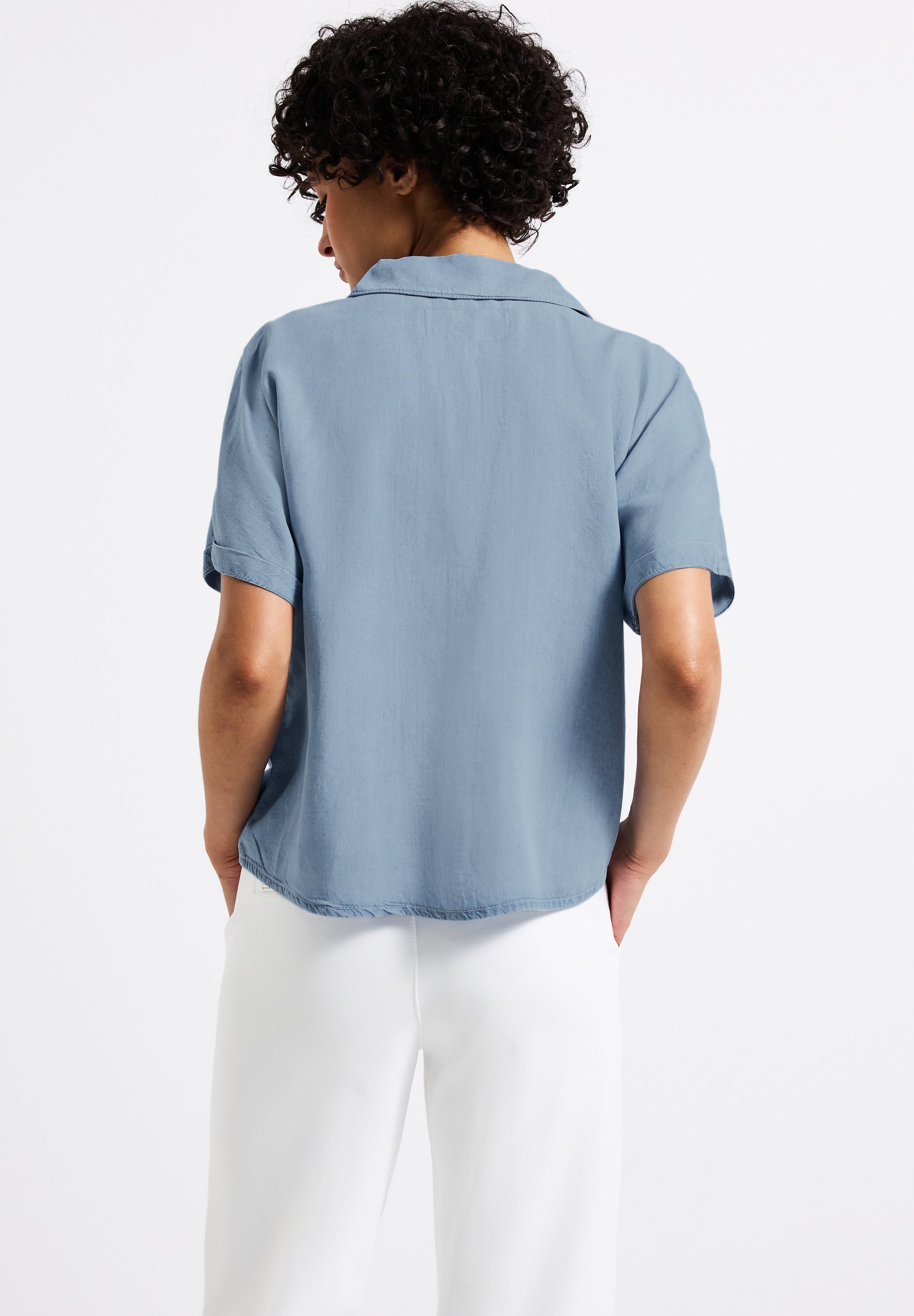 Street One Jeansbluse Damen lässiger Schnitt Kurzarm