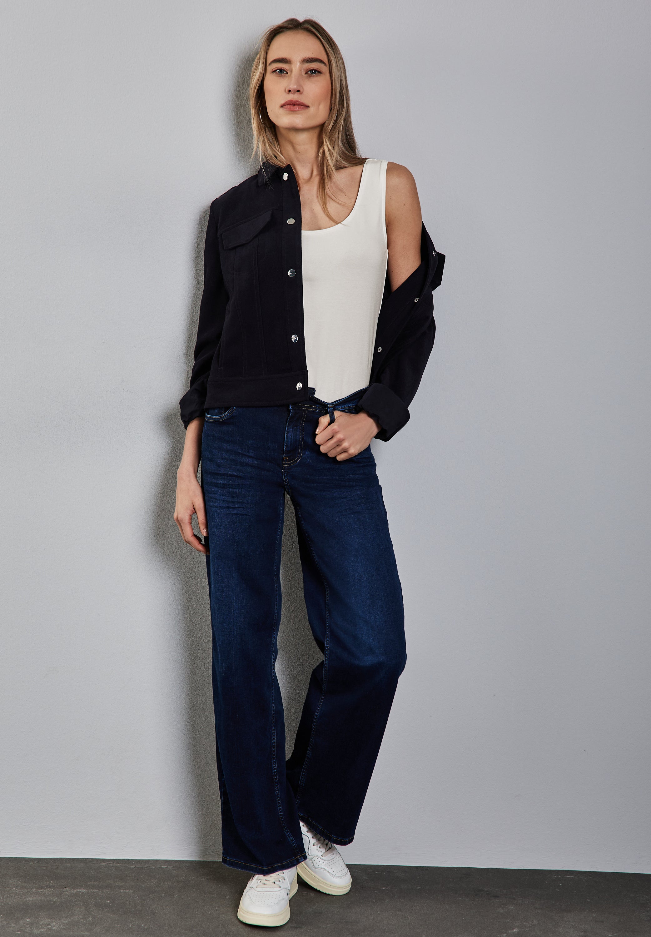 Street One Basic Top Anni Damen Stretch-Materialmix
