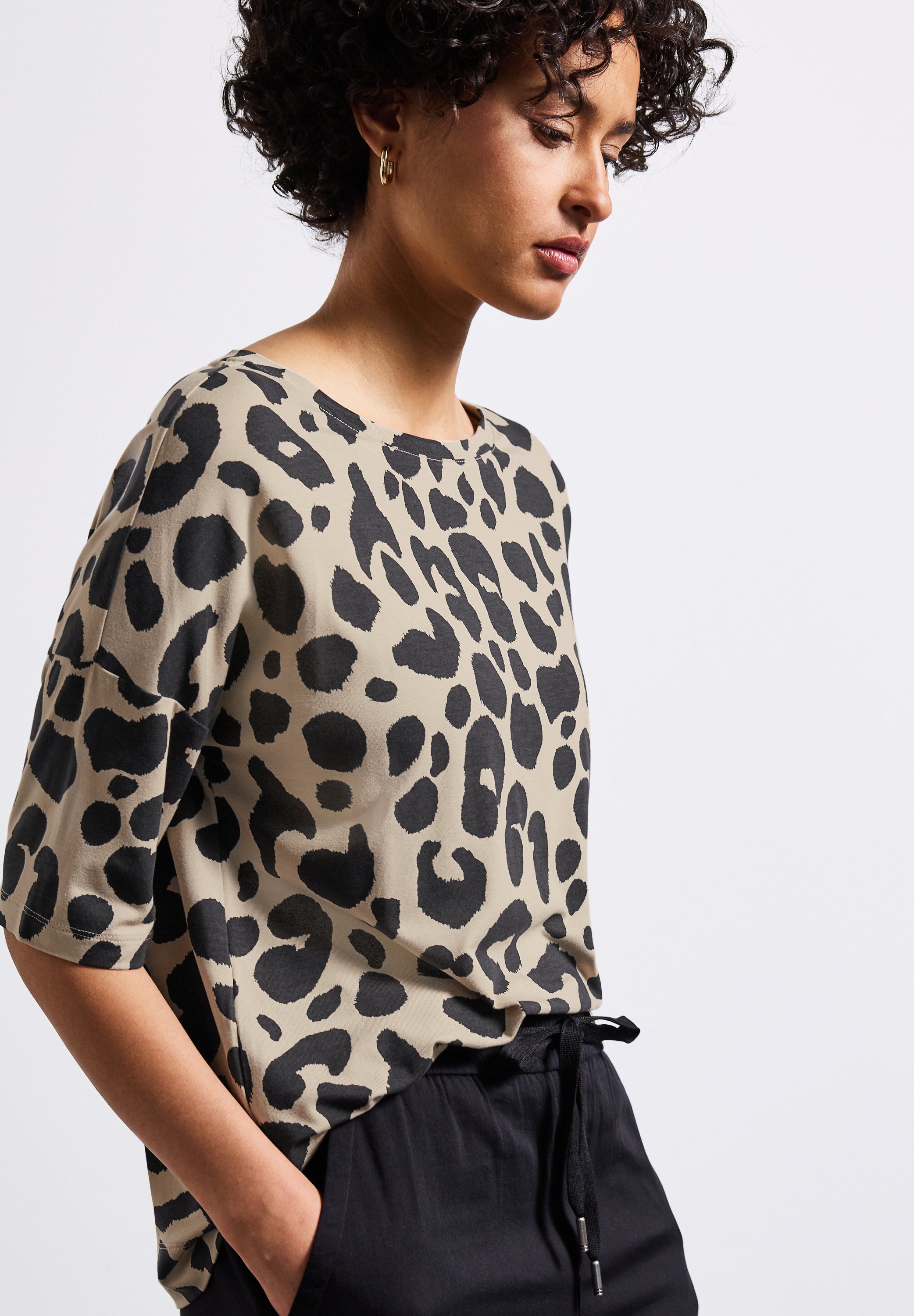 Street One Kurzarmshirt Damen Animal Print Moderner Look