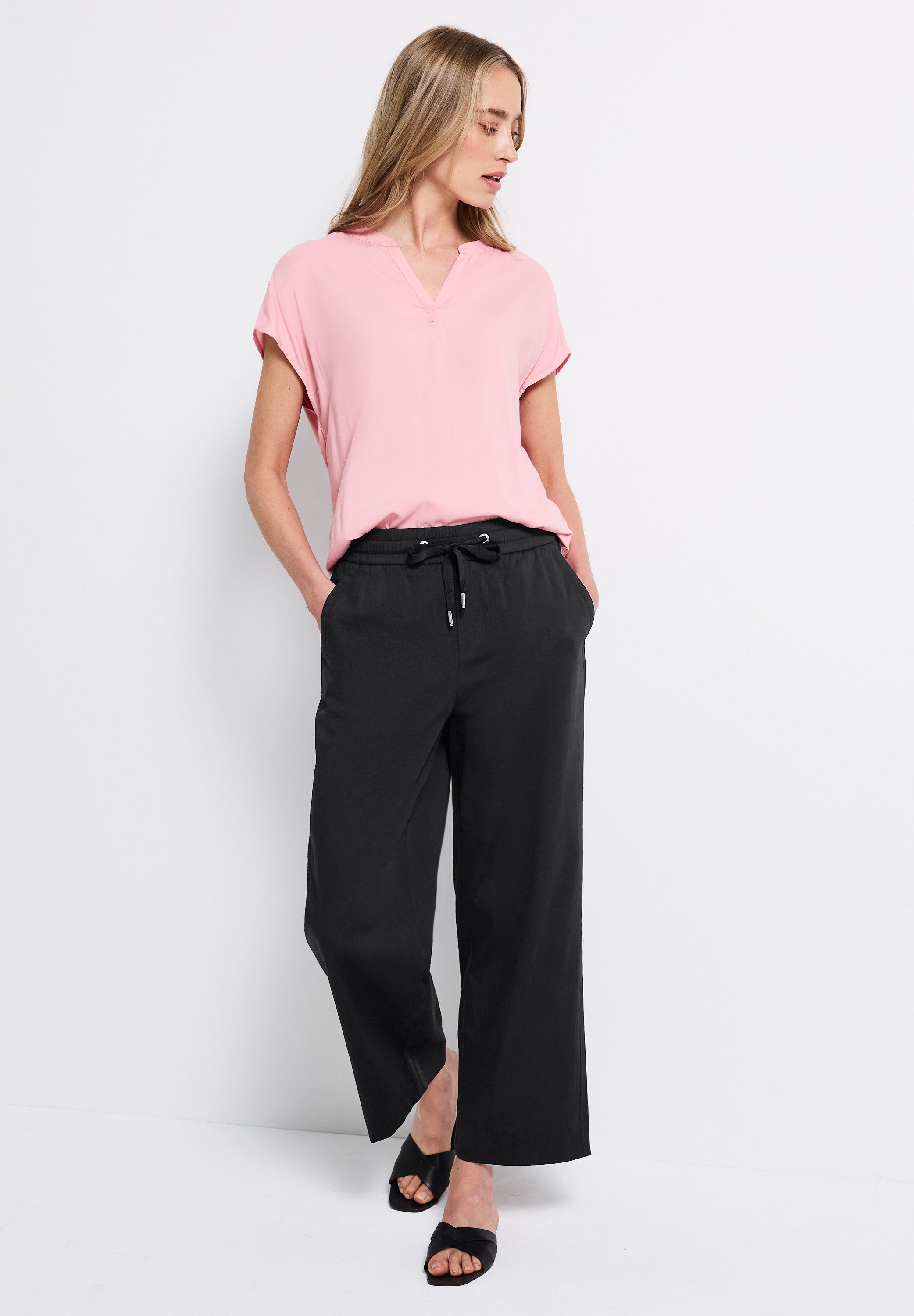 Street One Damen Hose Casual Fit High Waist Straight Legs Bequem