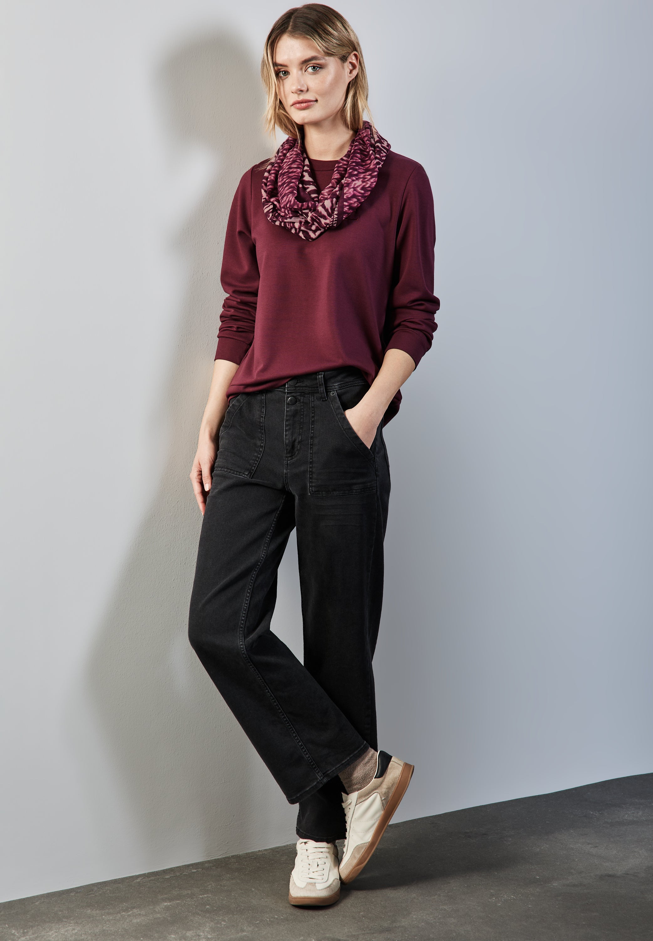 Street One Loop-Schal Damen mulberry red