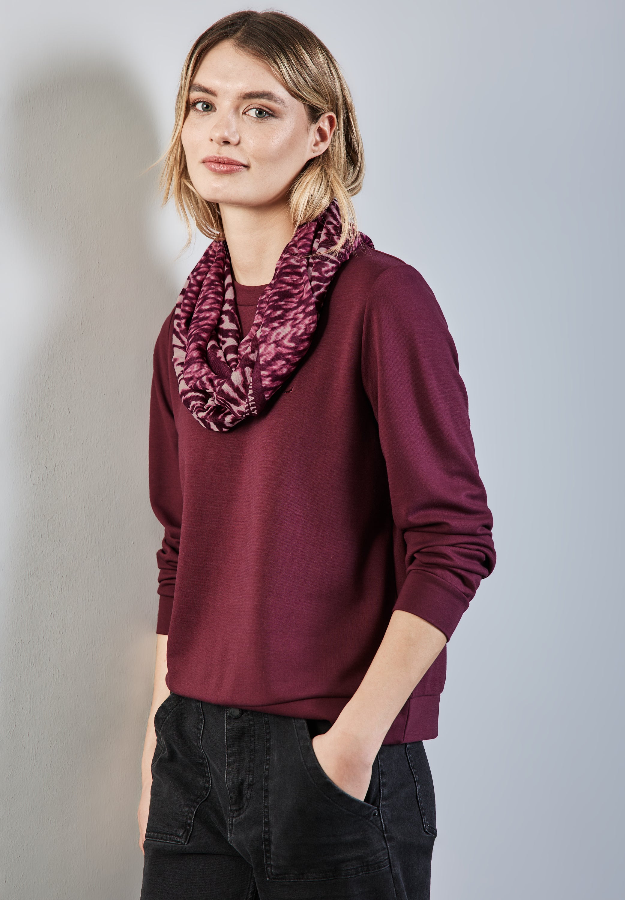 Street One Loop-Schal Damen mulberry red