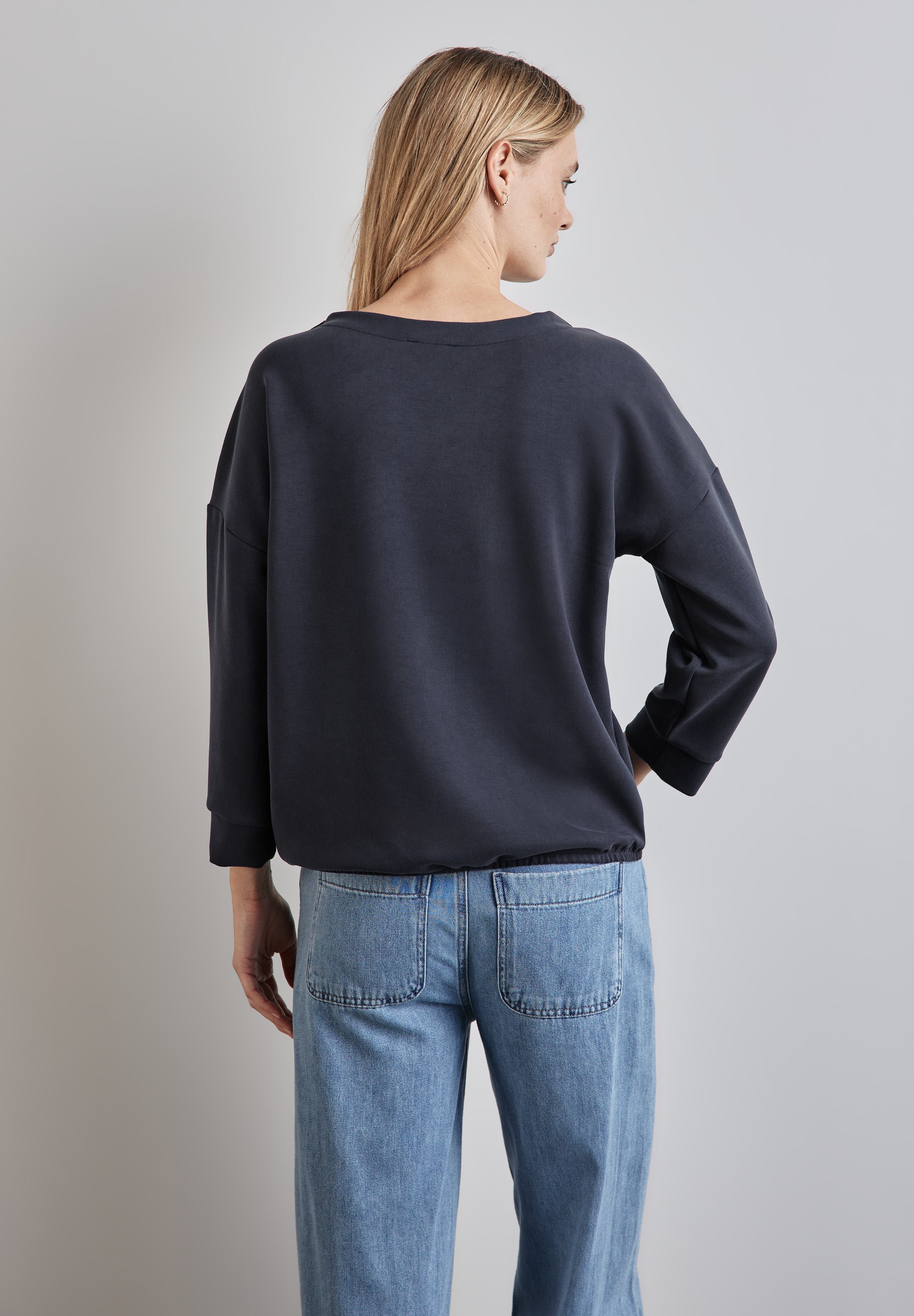 Street One Shirt im Silk Look Damen Elegant mit 3/4 Arm