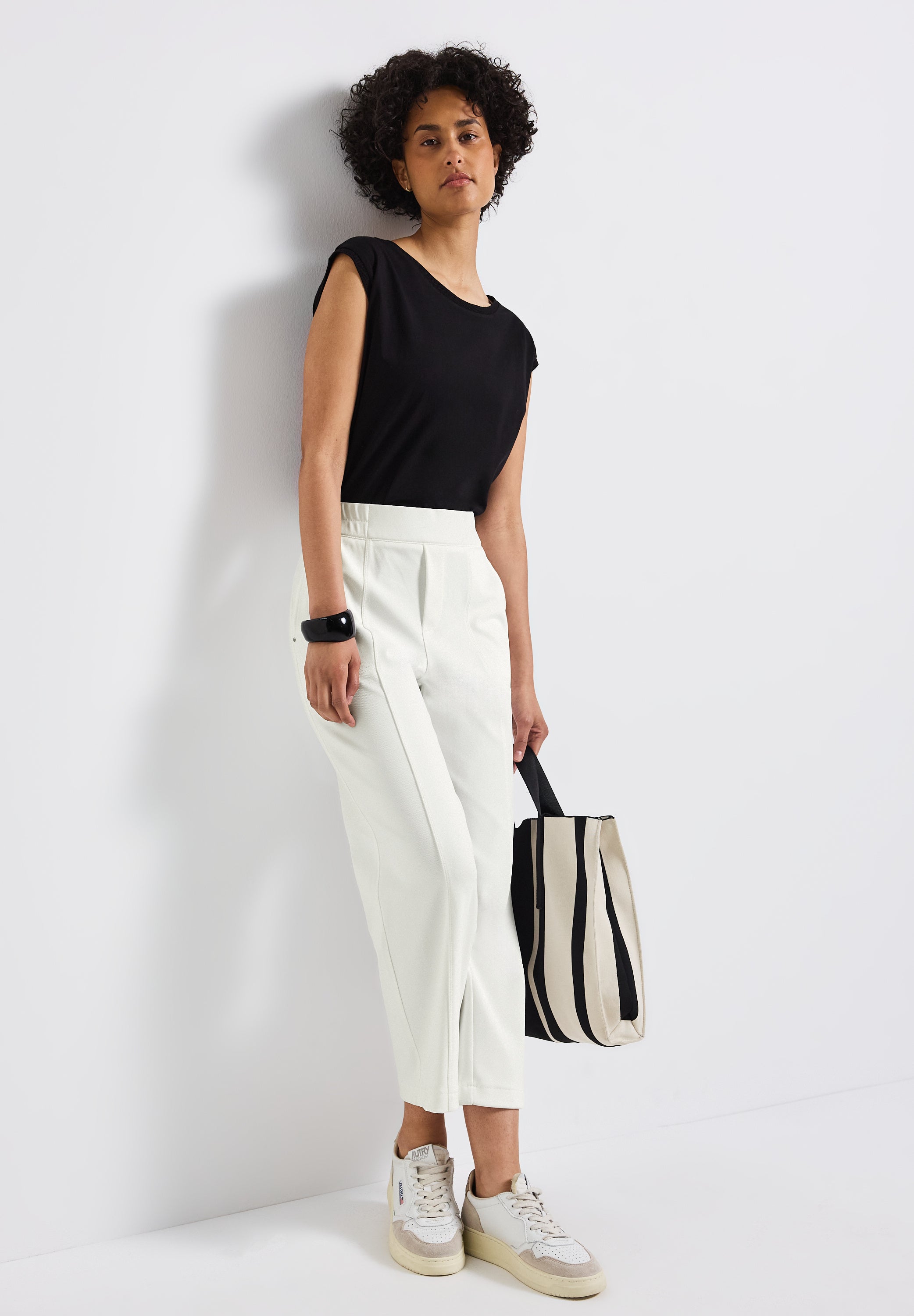 Street One Twill-Hose Straight Leg 7/8 Damen High Waist