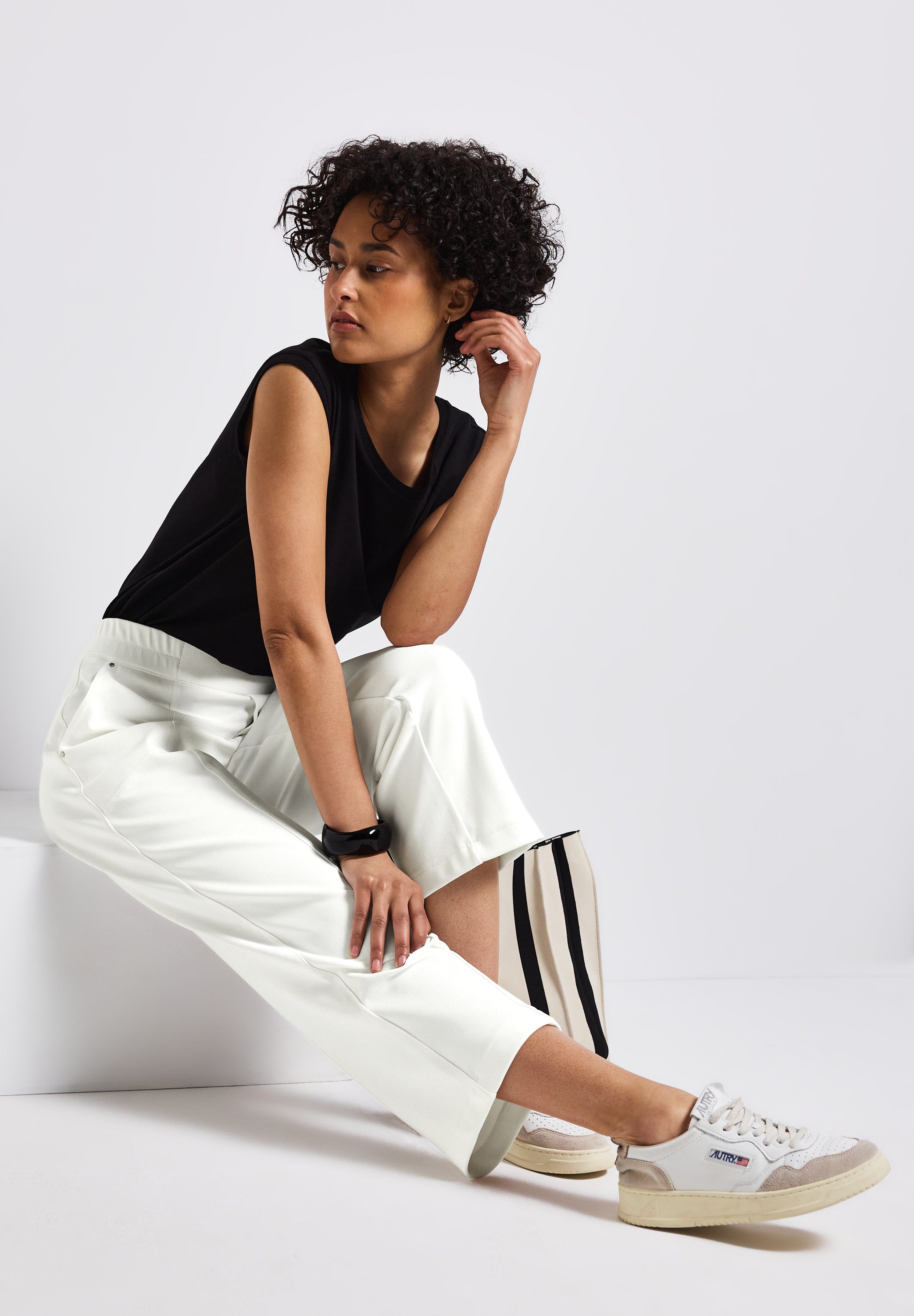 Street One Twill-Hose Straight Leg 7/8 Damen High Waist