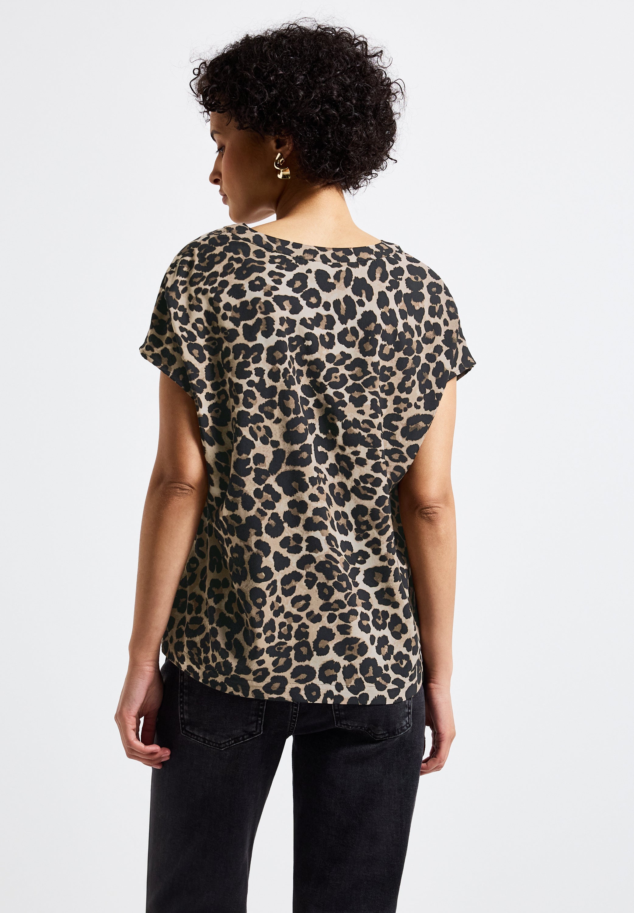 Street One Blusenshirt Damen Leo-Muster entspannte Passform