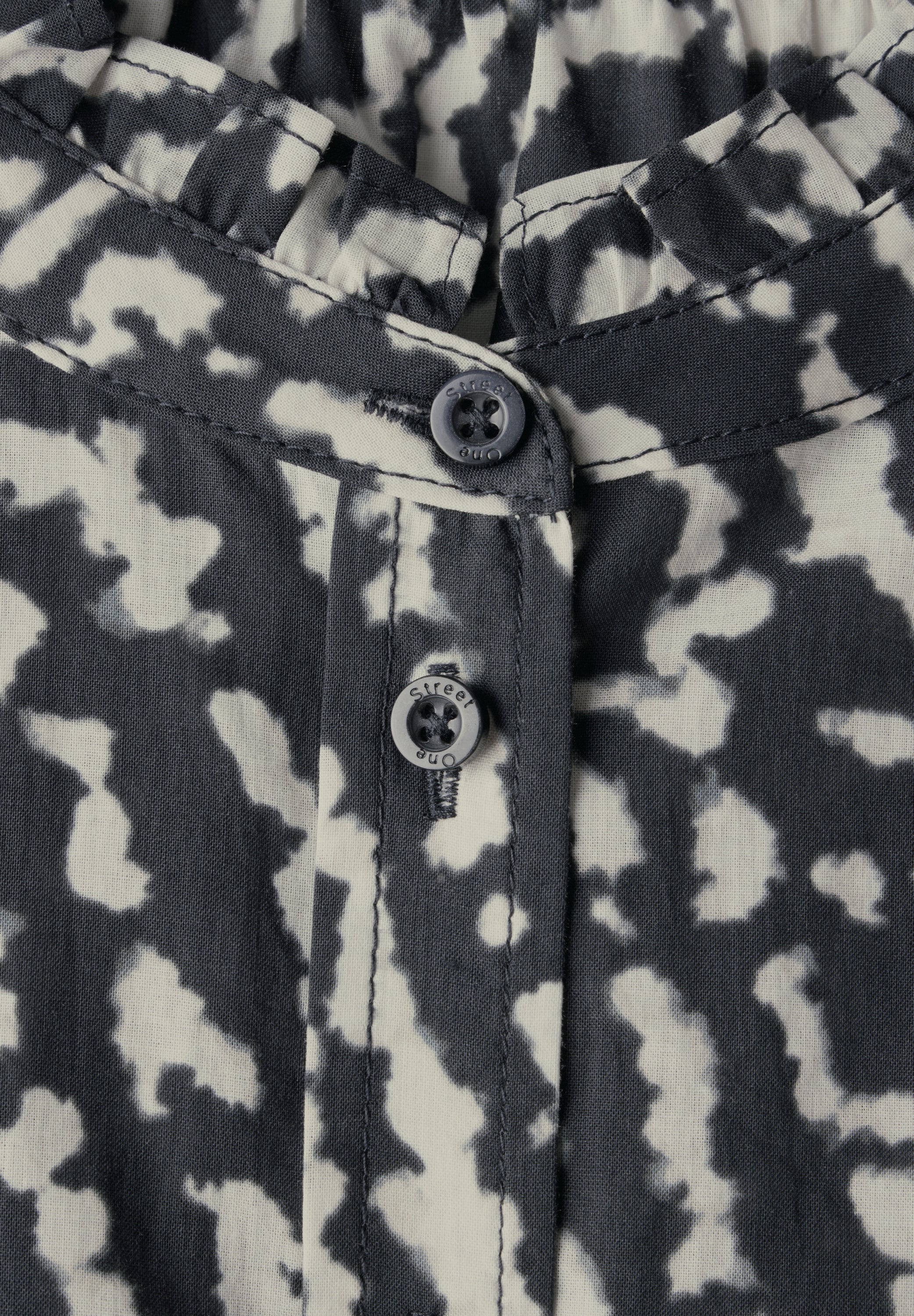 Street One Print-Bluse Damen Rüschenmuster Baumwolle