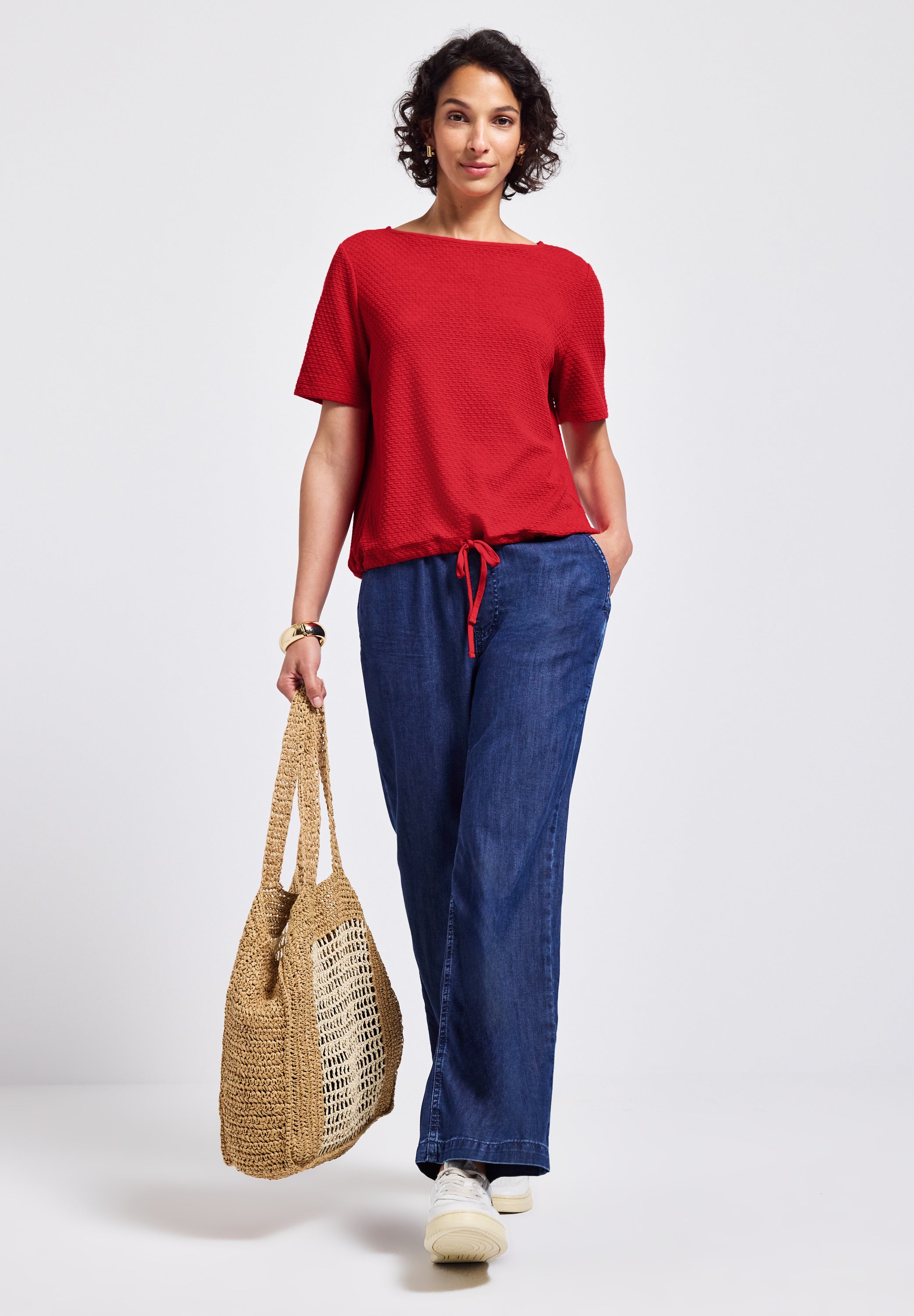 Street One Strukturshirt Damen Feminin mit Tunnelzug
