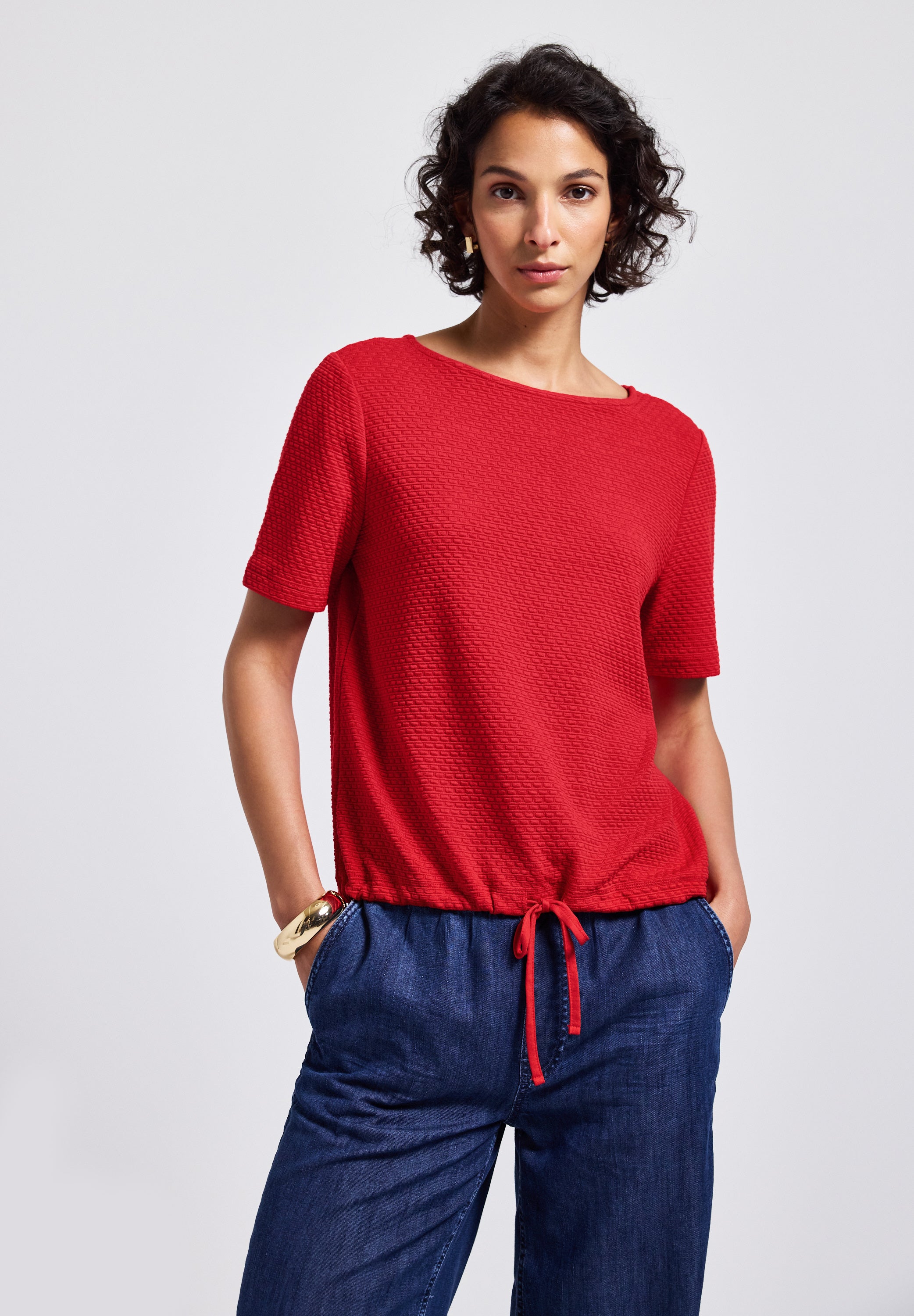 Street One Strukturshirt Damen Feminin mit Tunnelzug
