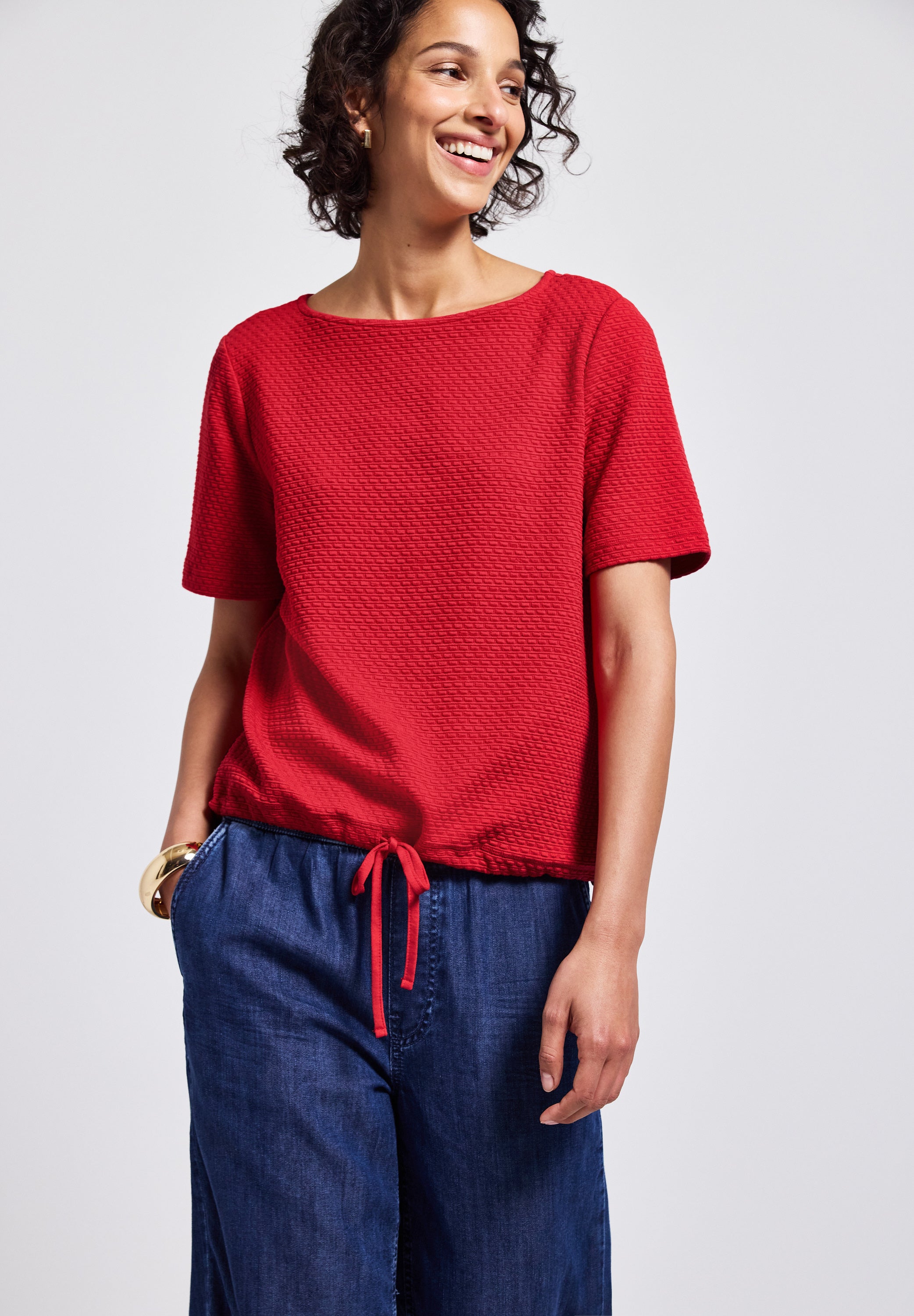 Street One Strukturshirt Damen Feminin mit Tunnelzug