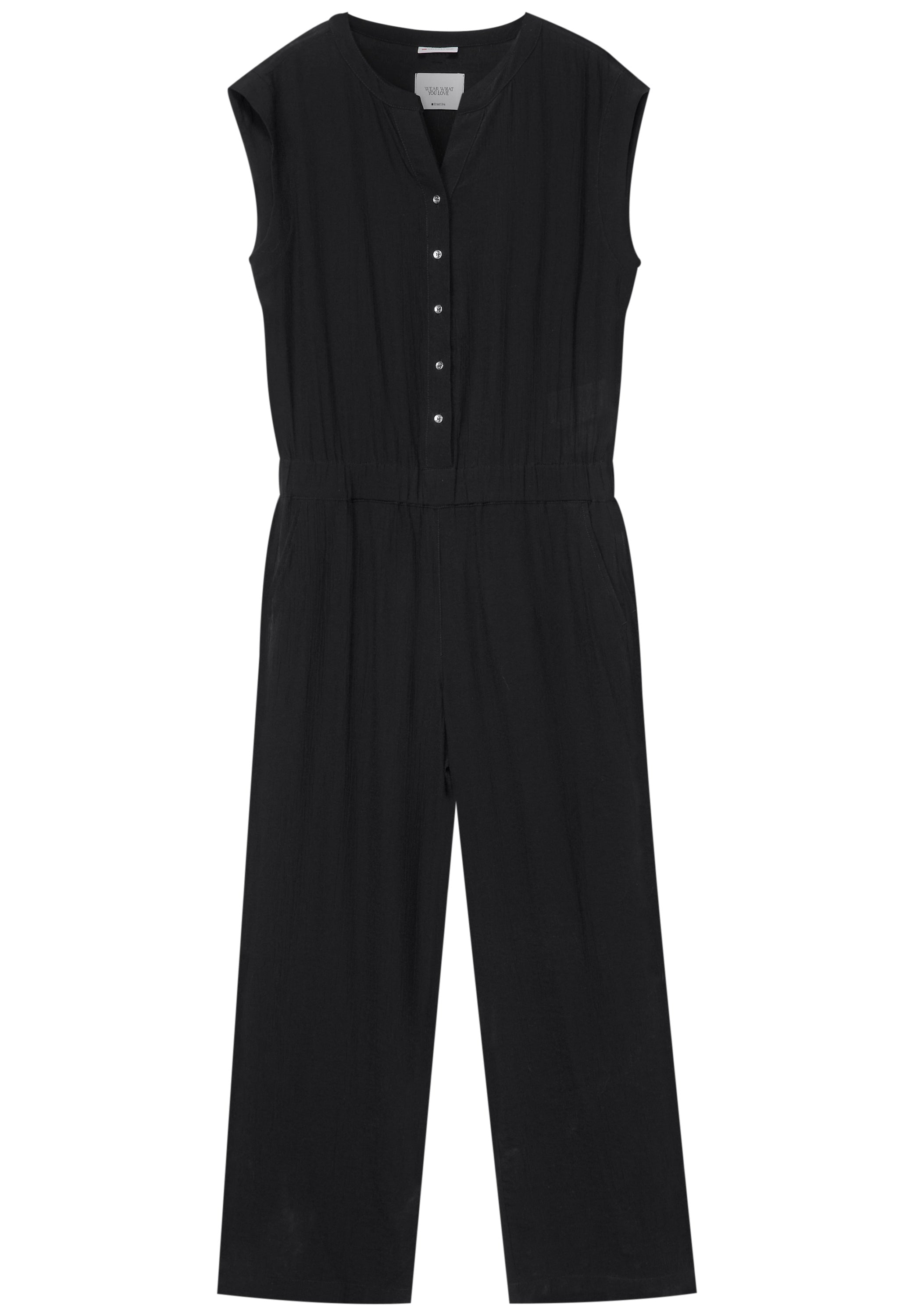 Street One Jumpsuit Damen mit Struktur und geschlitztem Ausschnitt