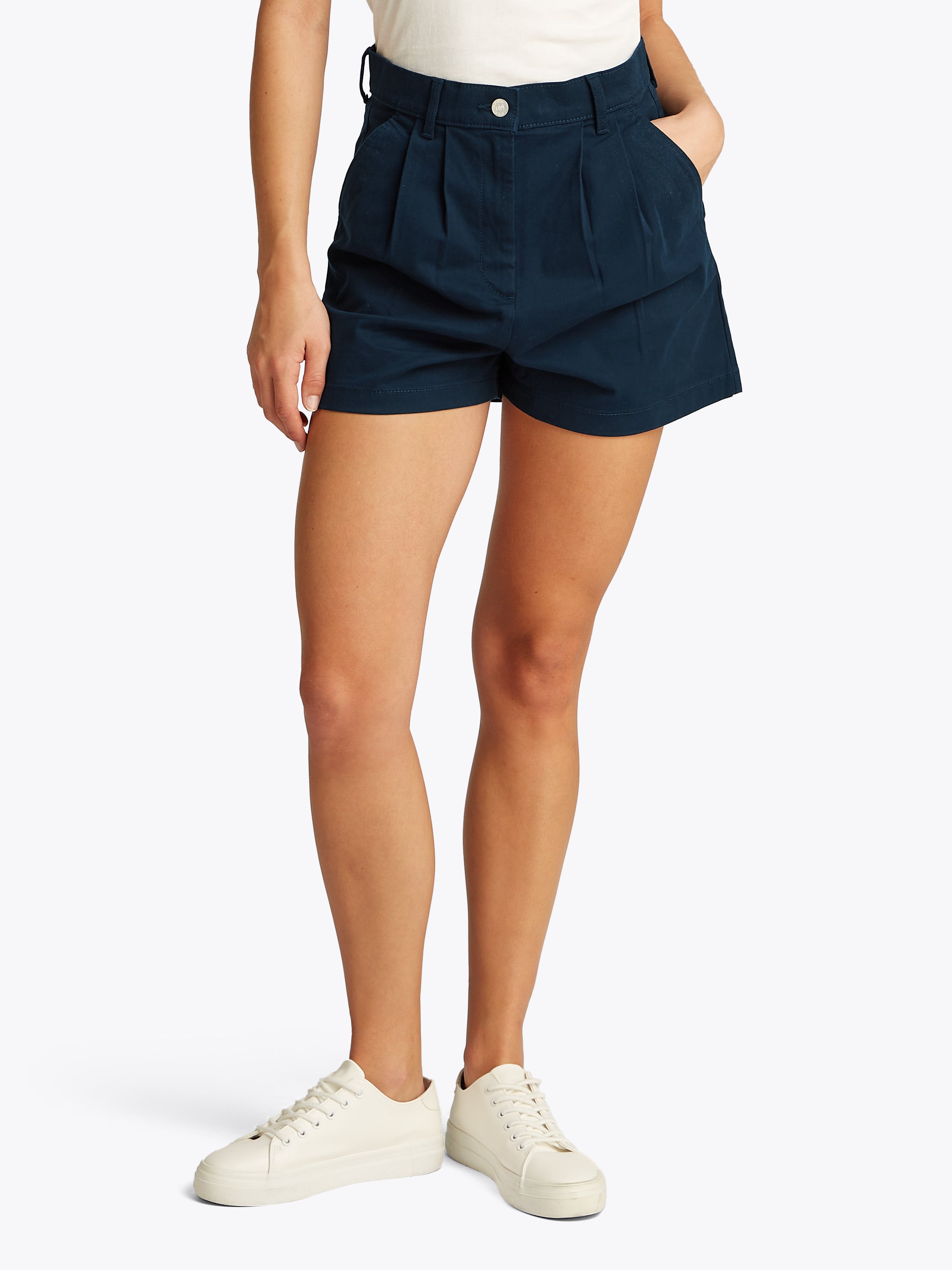 TJW CLAIRE HR PLEATED SHORT Damen Bequeme Baumwoll-Shorts