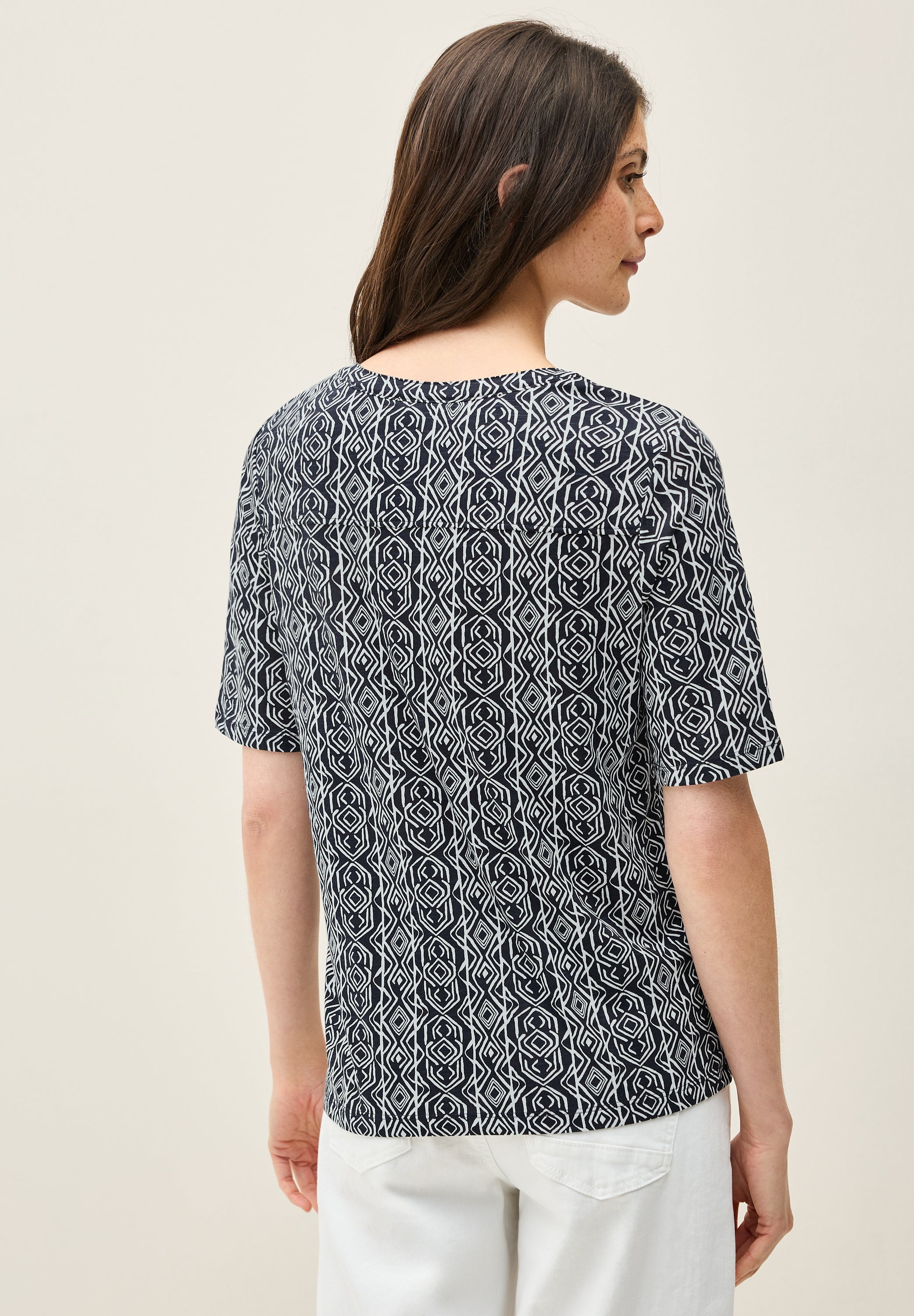 CECIL Tunika T-Shirt Damen mit geschlitztem Ausschnitt