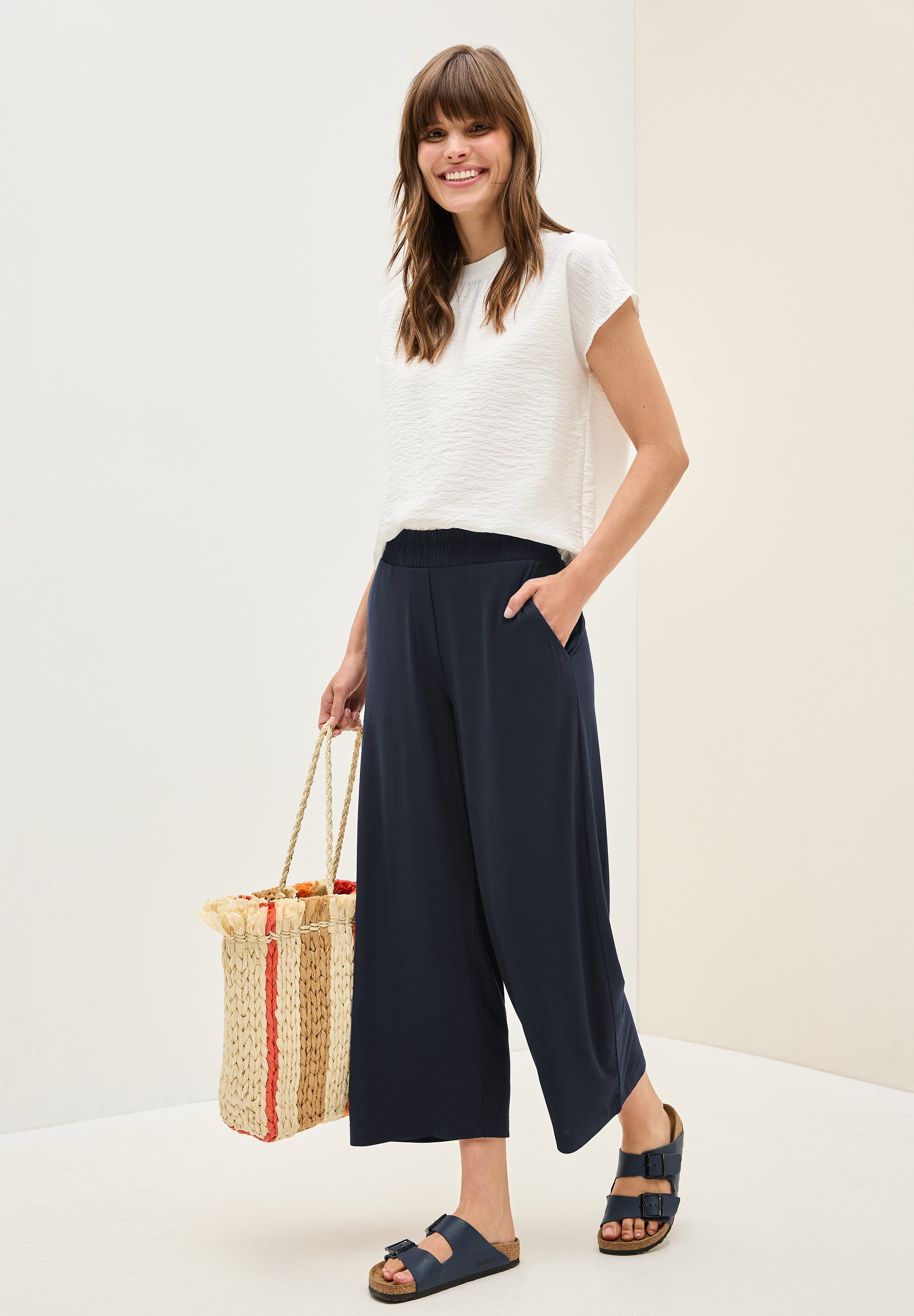 CECIL Wide Leg Jersey-Hose Damen Bequem