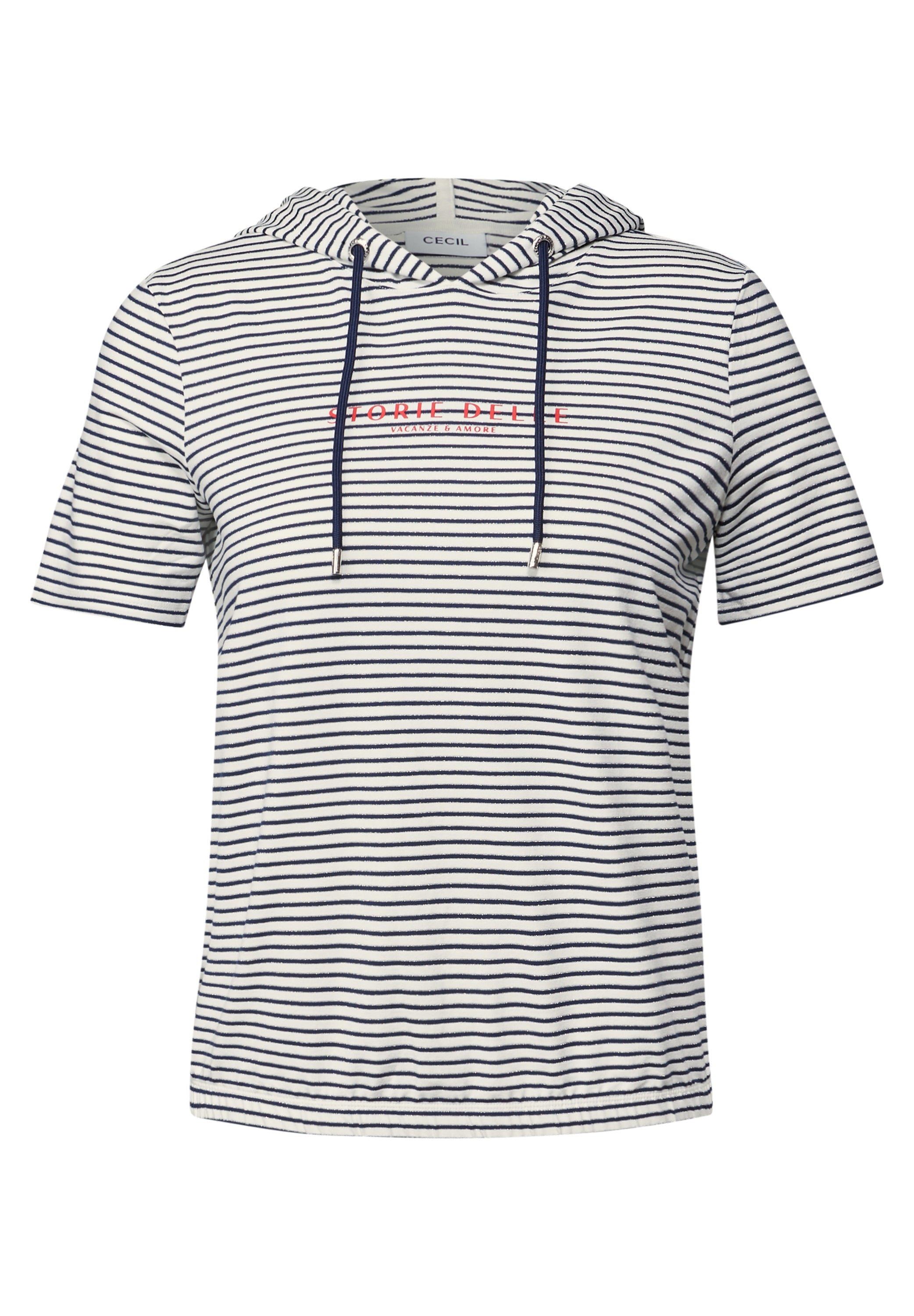 CECIL Streifen-Hoodie mit Glitzer Damen Sportlich-Feminin