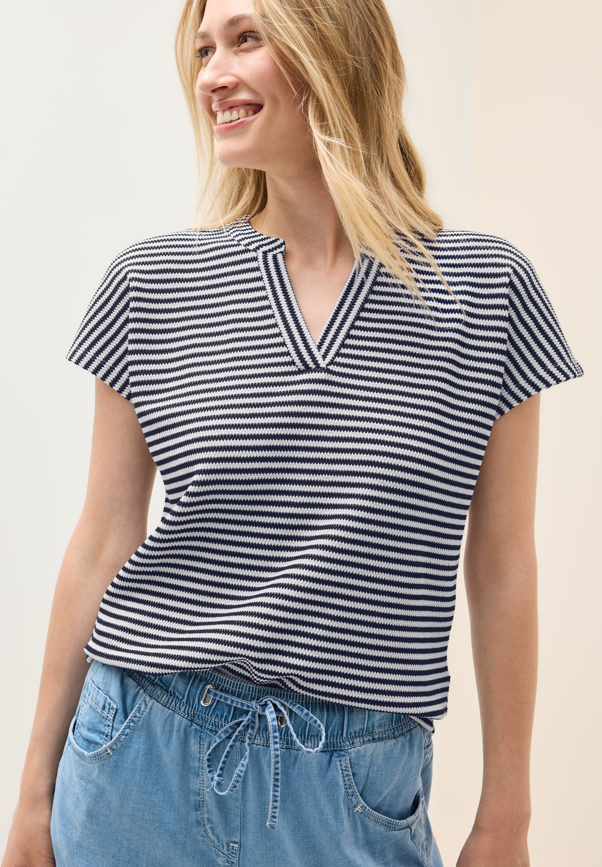 CECIL Strukturshirt Tunika Damen Sommer