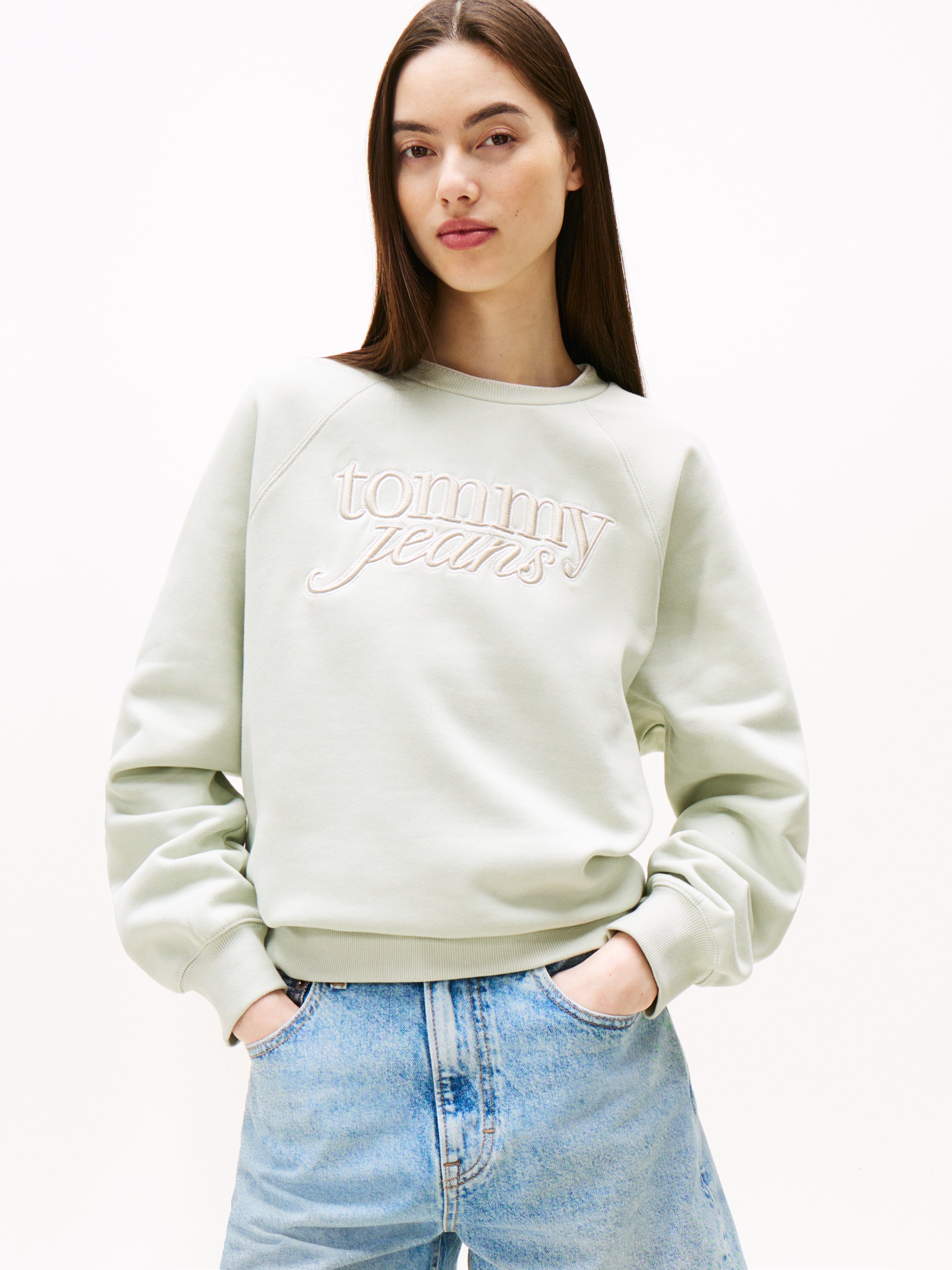 TJW RLX SCRIPT CREW EXT Damen Pullover Komfortabel