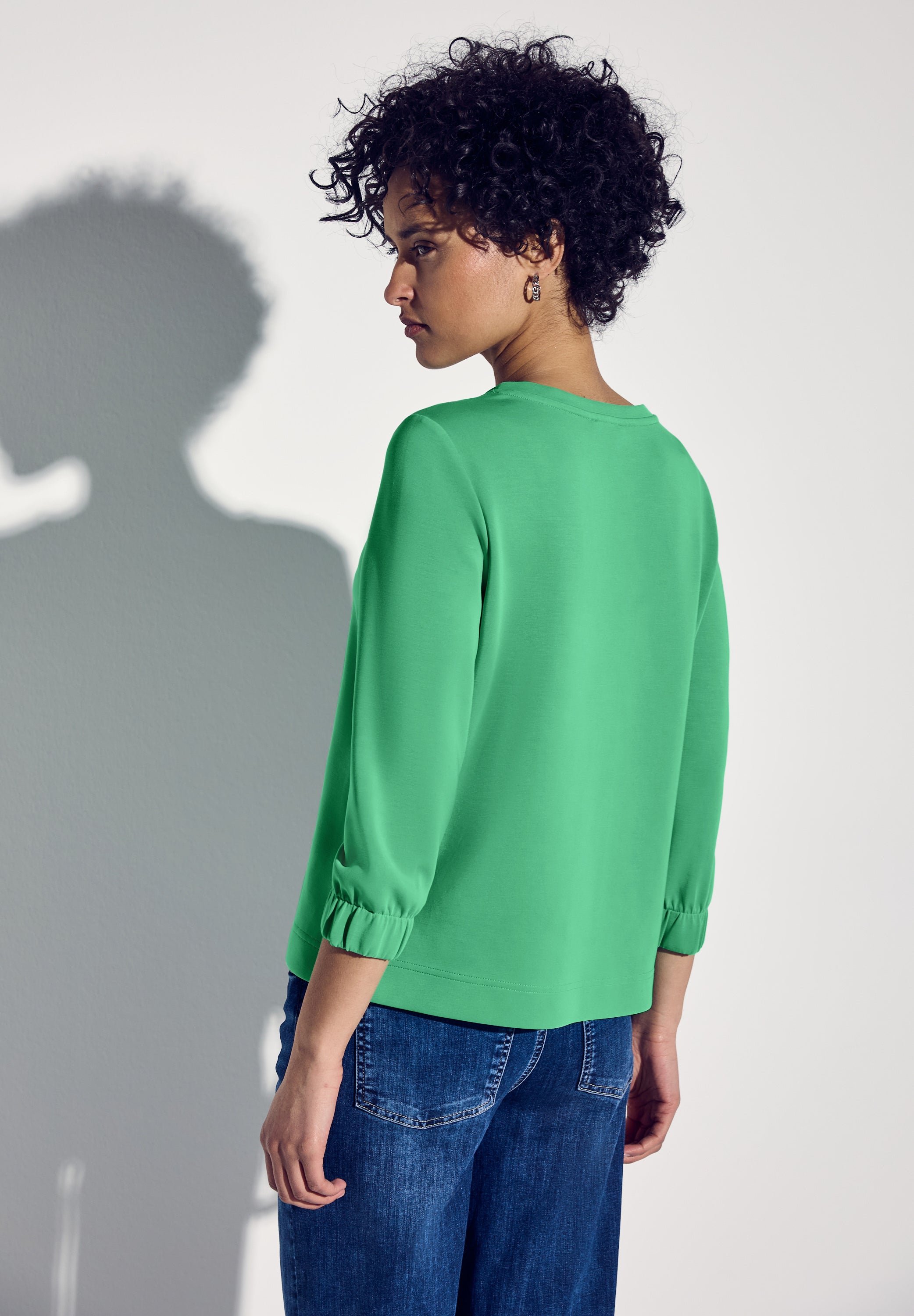 Street One Silk-Look Shirt Damen mit seidigem Glanz und 3/4-Ärmeln
