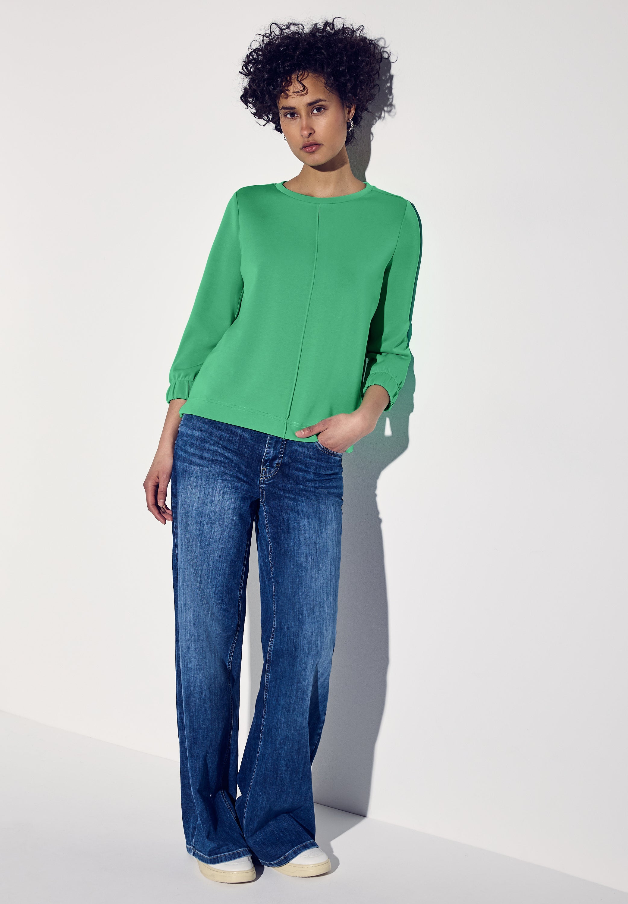 Street One Silk-Look Shirt Damen mit seidigem Glanz und 3/4-Ärmeln
