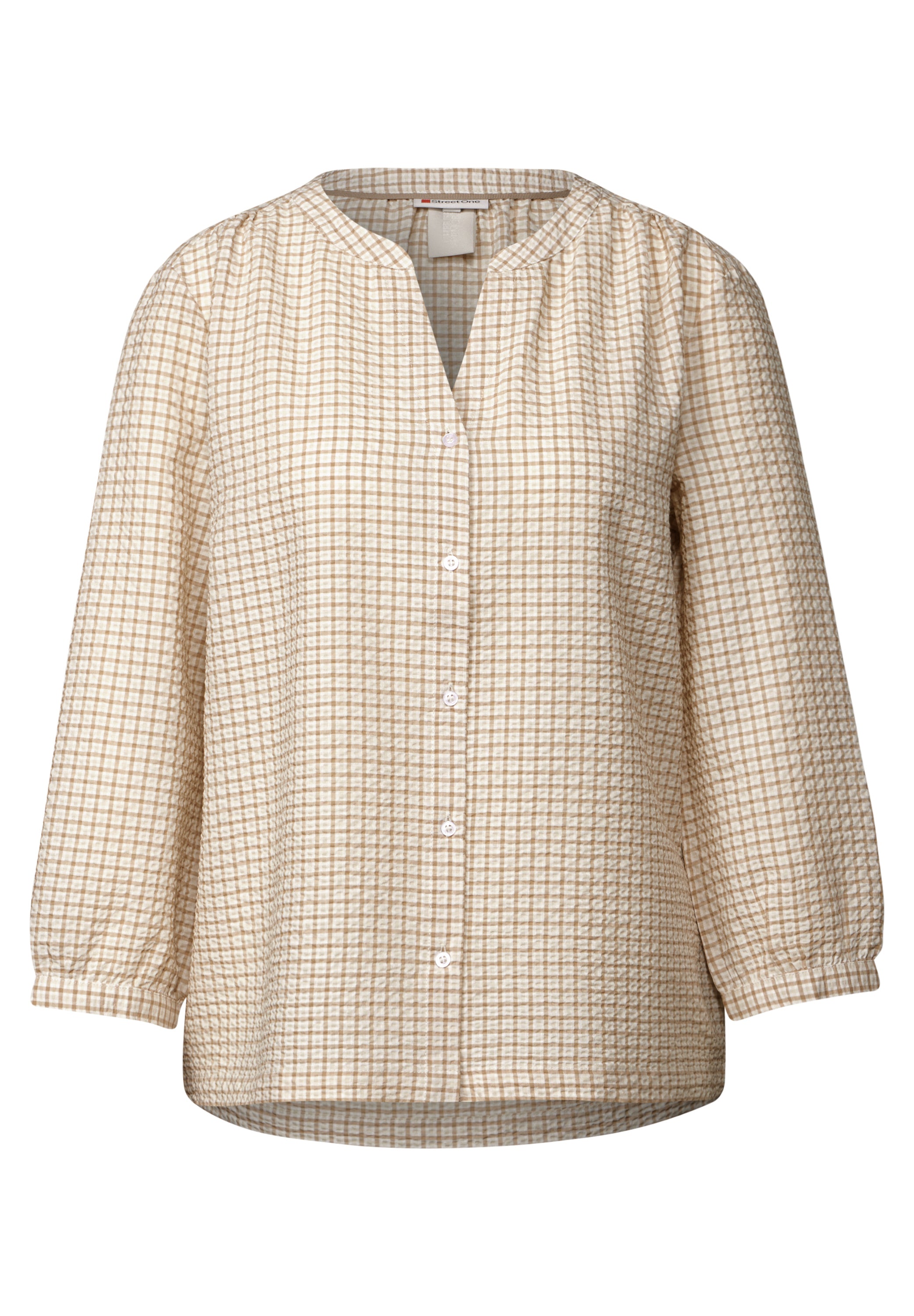 Street One Seersucker Bluse Damen Karo-Muster