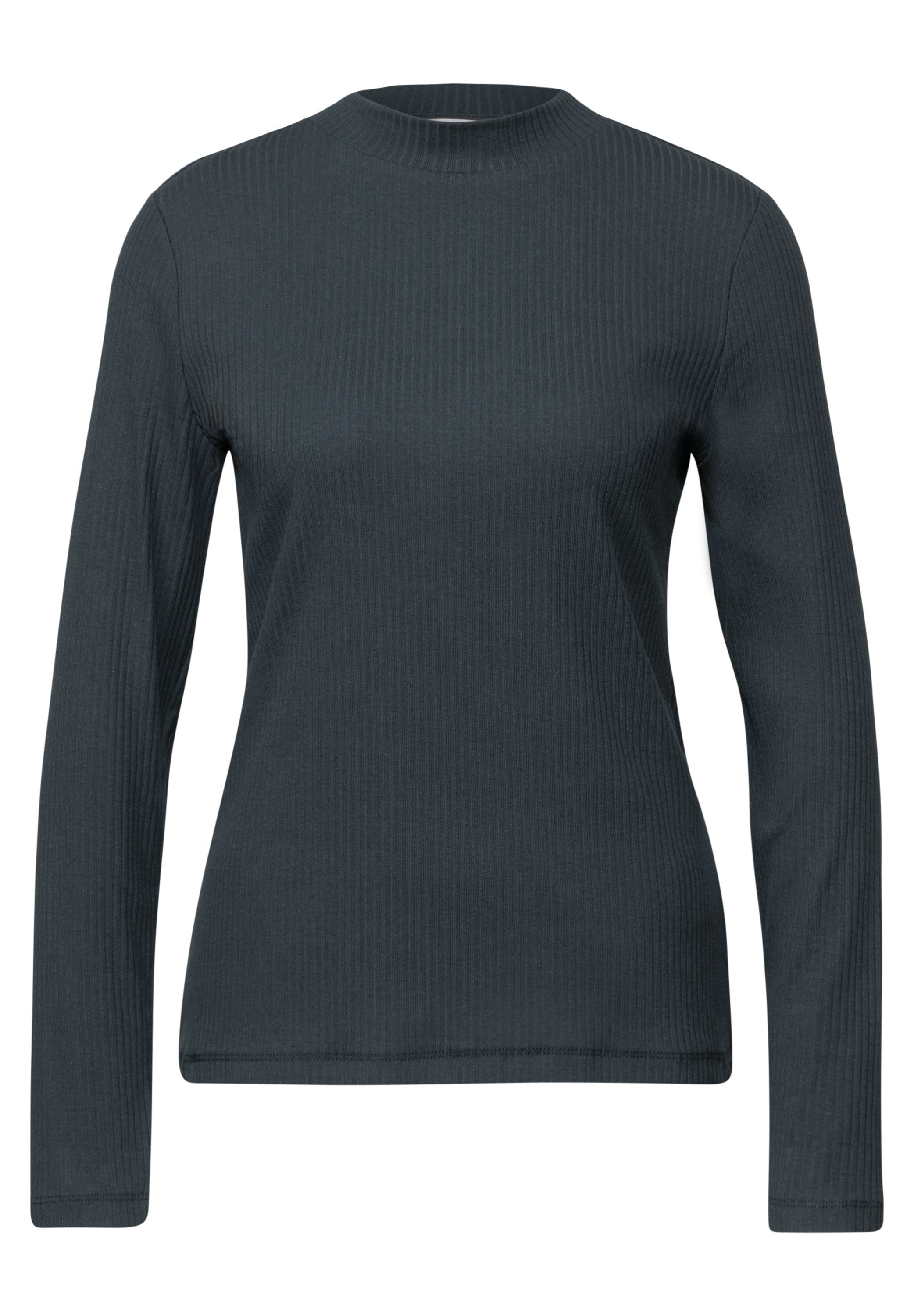 Street One Langarmshirt Damen mit Turtleneck und Rippstruktur