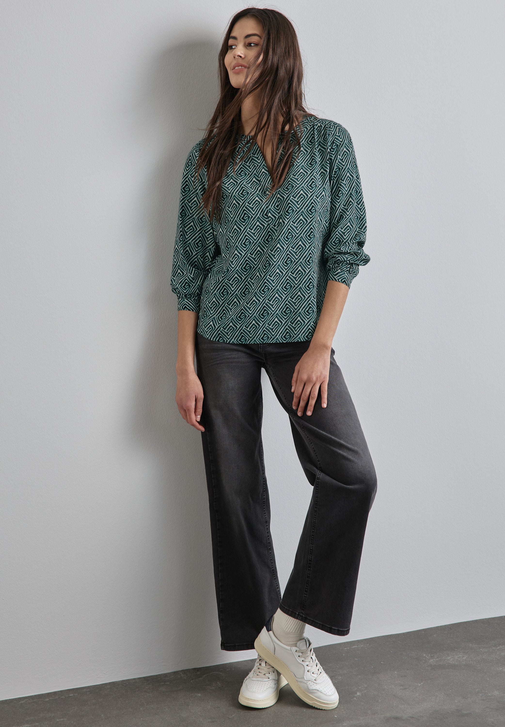 Street One Langarmbluse Damen Geometrisches Muster