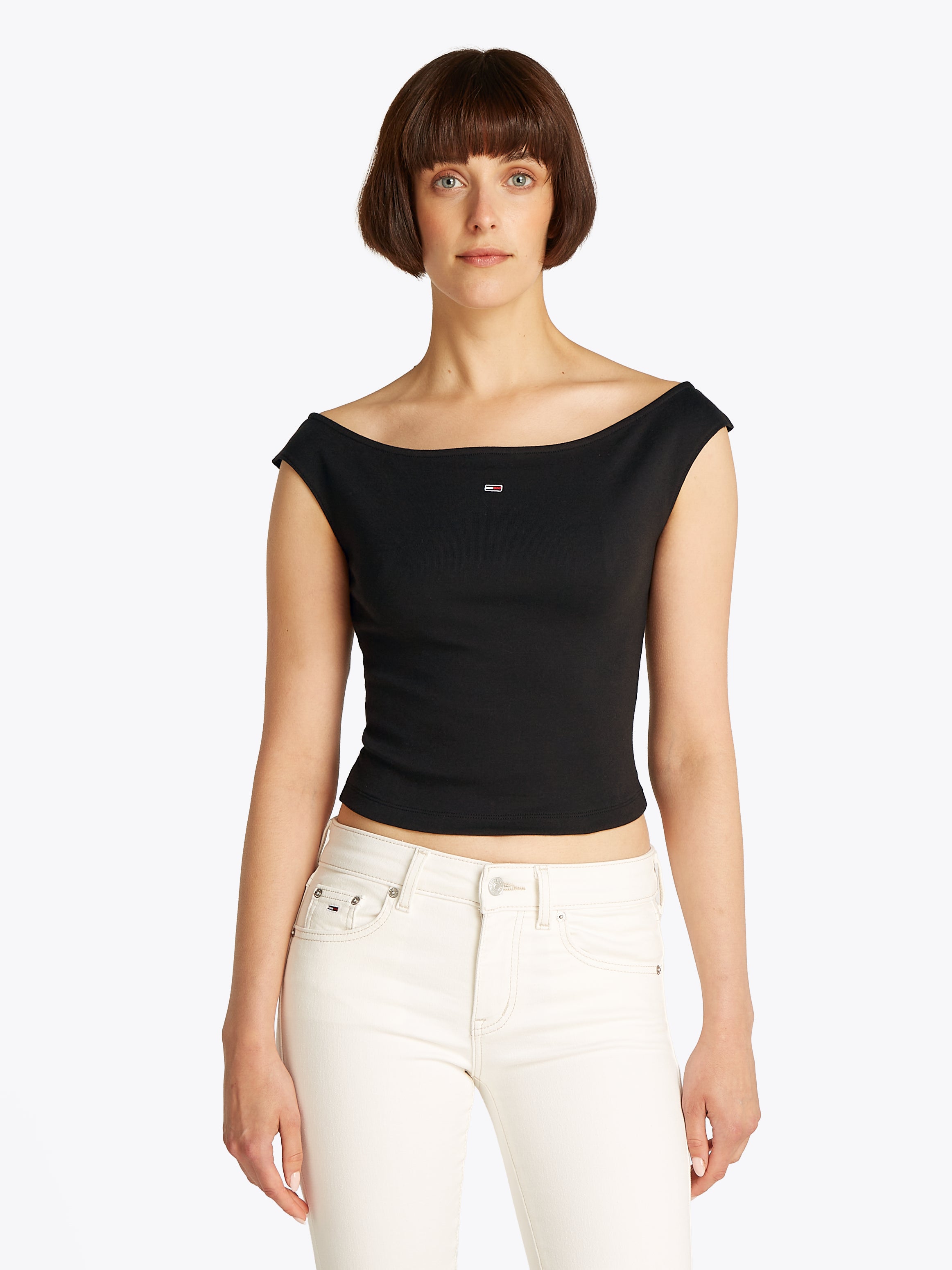 TJW BOAT NECK TOP SS EXT Damen Sommer-Shirt aus Baumwolle und Elasthan
