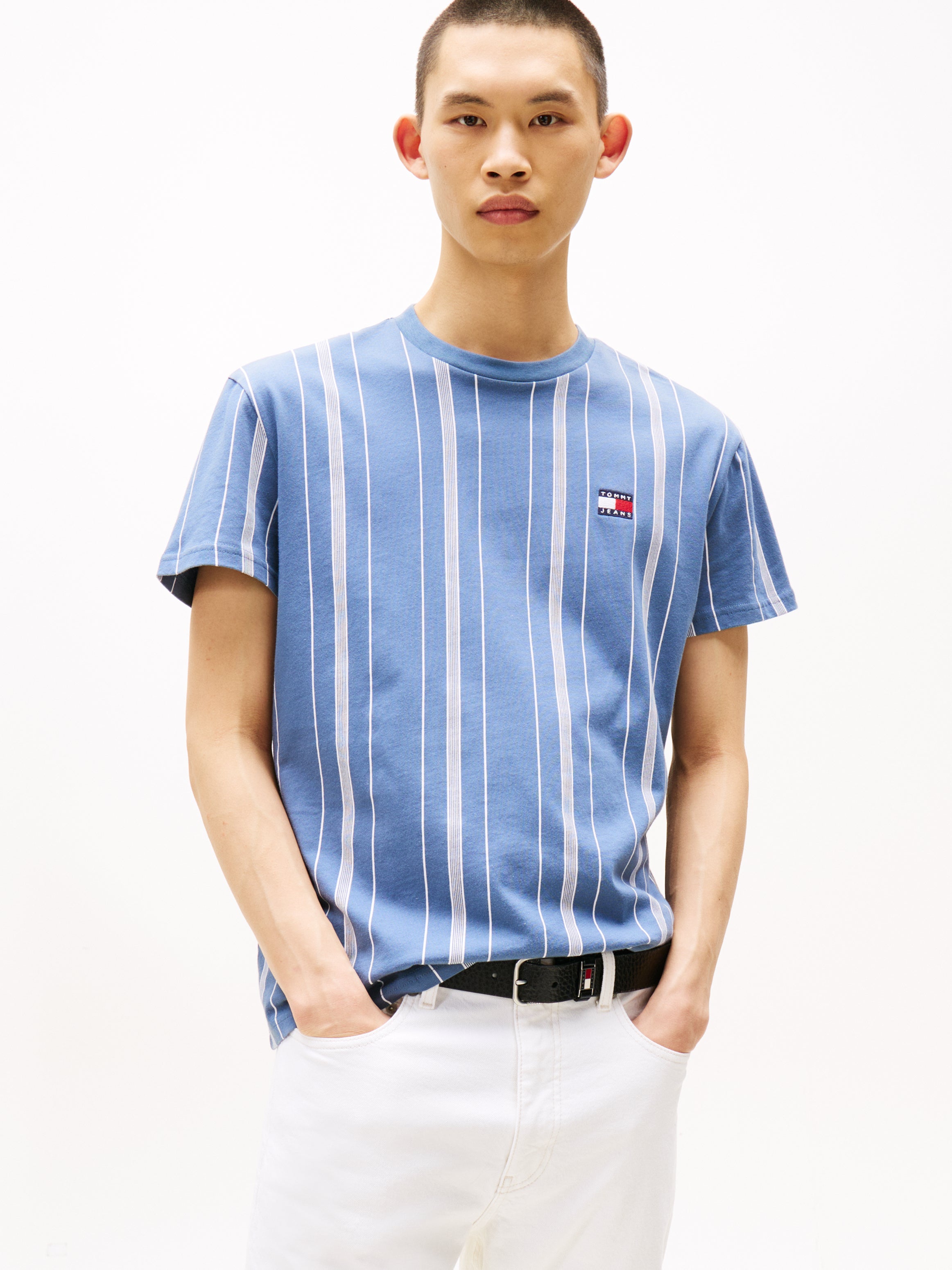 TJM REG VERT STRIPE SS TEE - Herren T-Shirt in Blue Moment Stripe