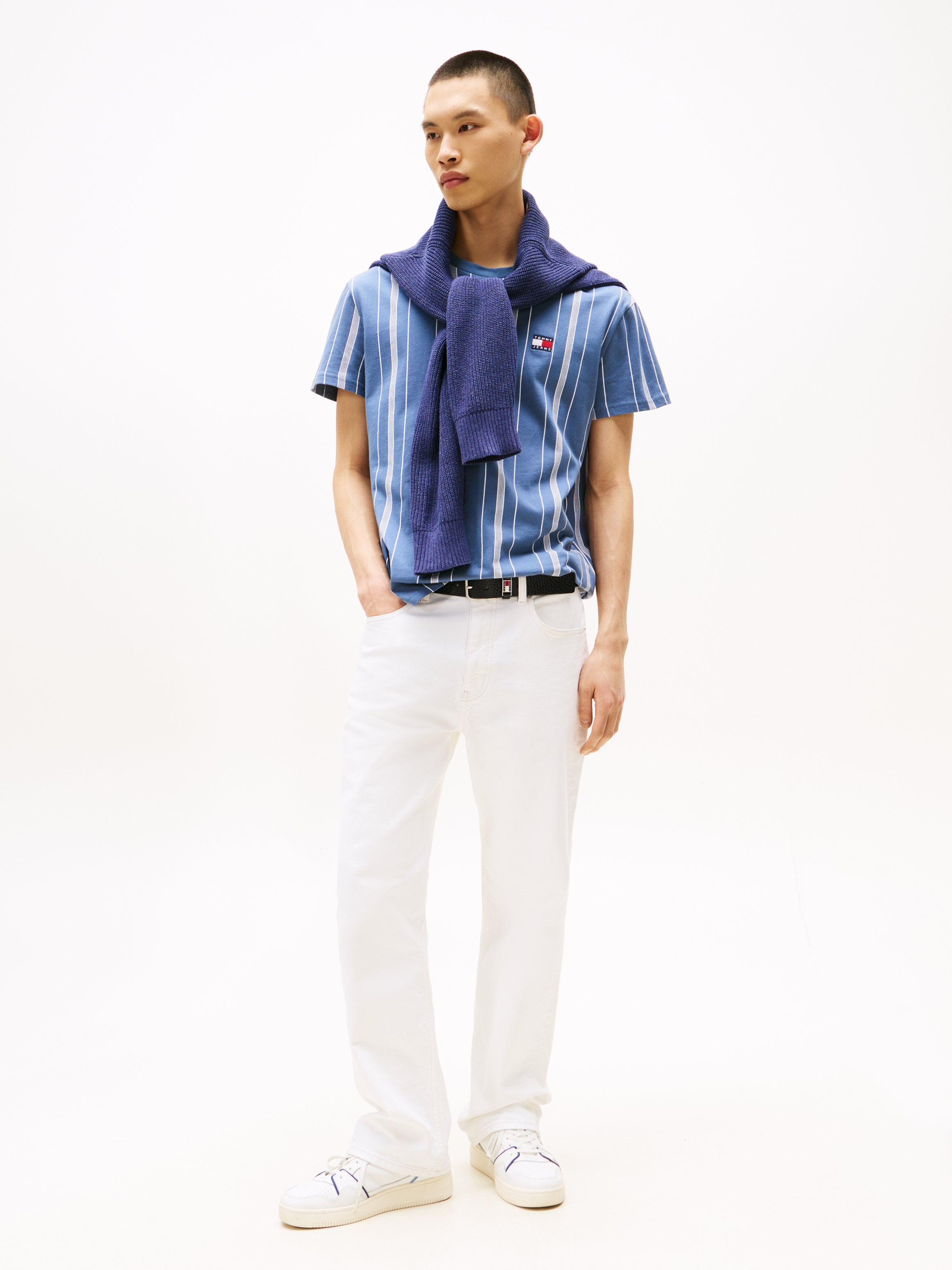 TJM REG VERT STRIPE SS TEE - Herren T-Shirt in Blue Moment Stripe