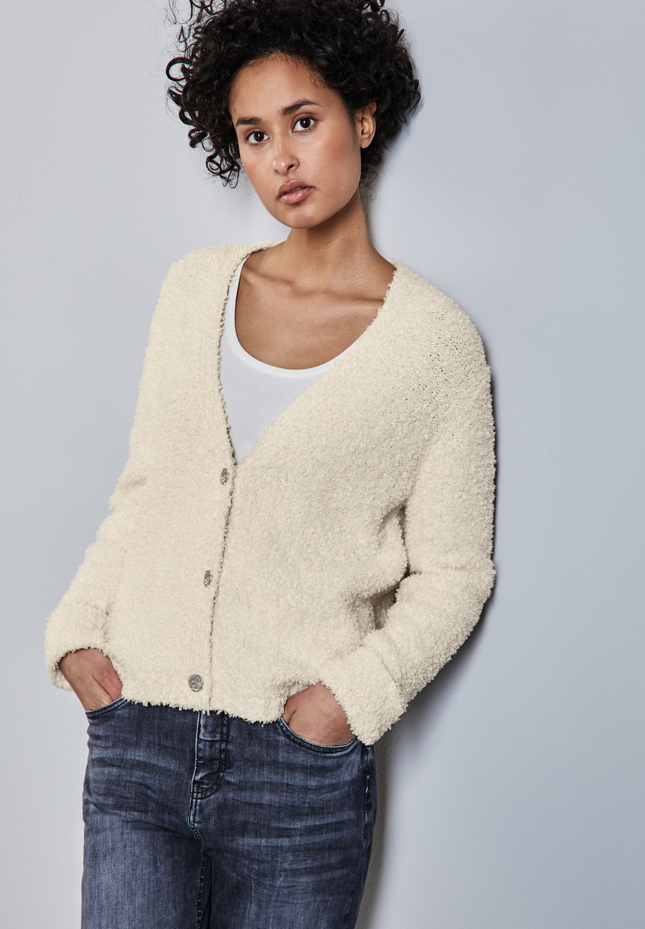Street One Cardigan mit Effektgarn Damen Vielseitig Kombinierbar