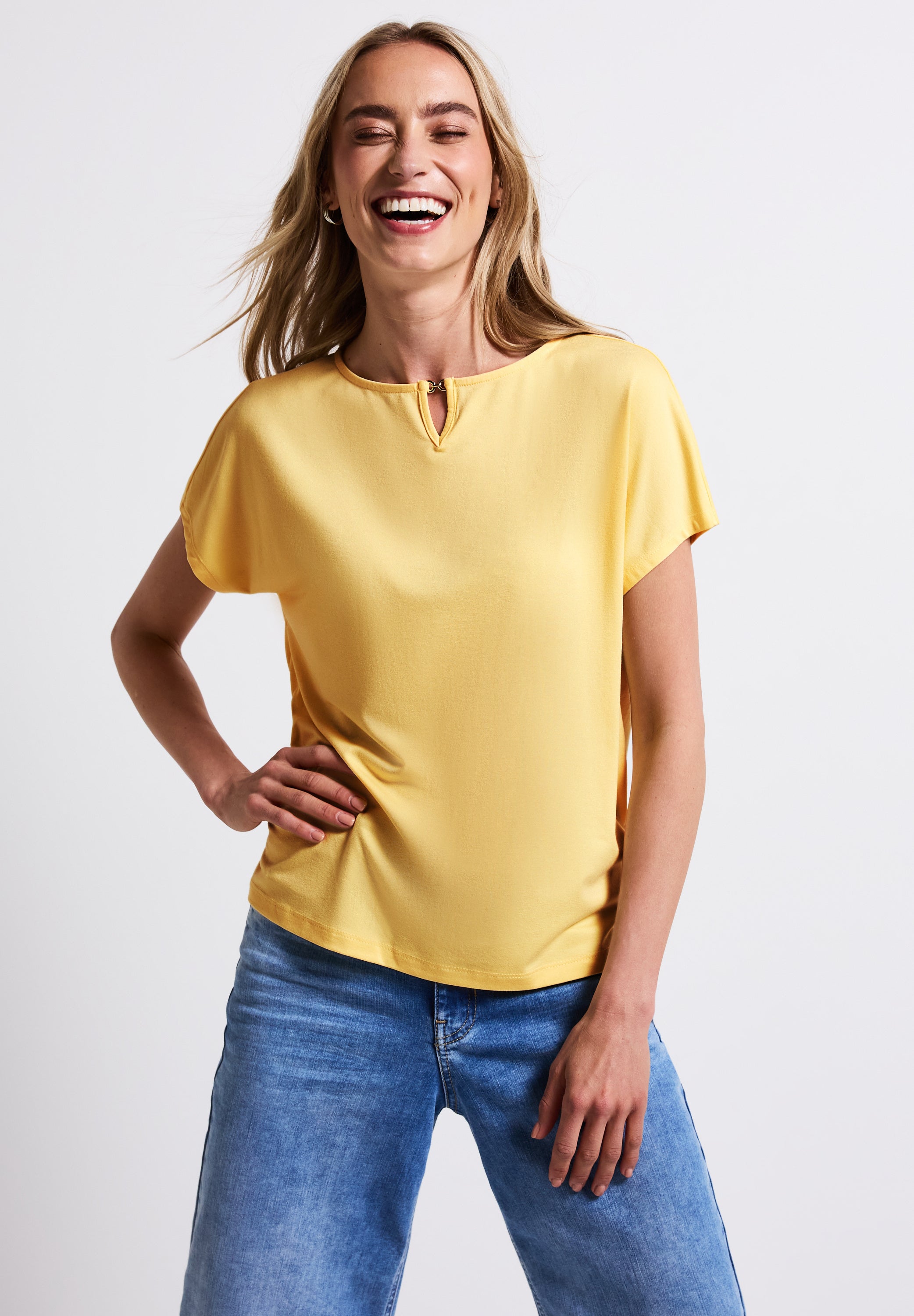 Street One Jersey-Shirt Damen Verspielte Cut-Out Details