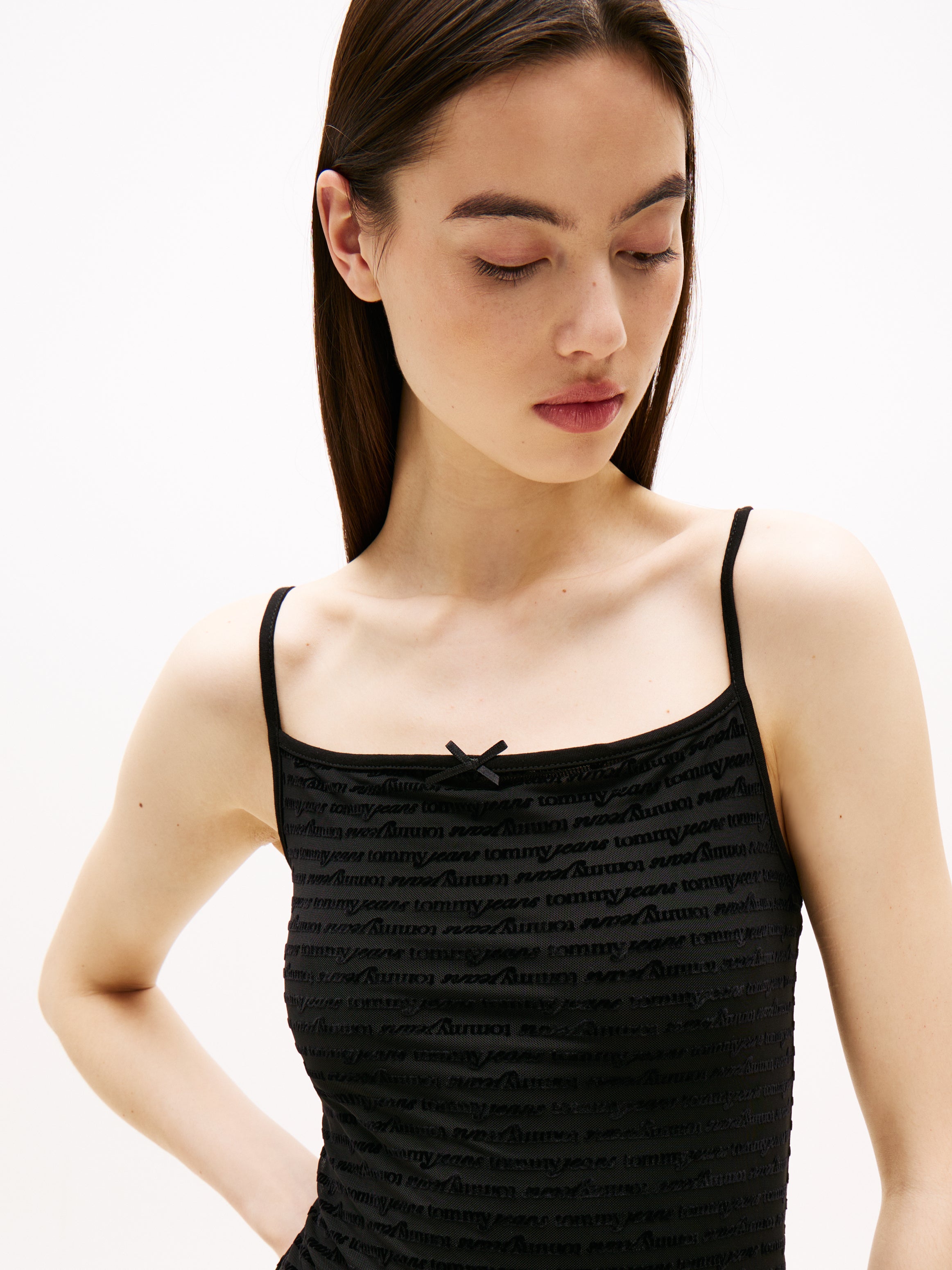 TJW SCRIPT AOP MESH DRESS Damen Sportlich Flexibel