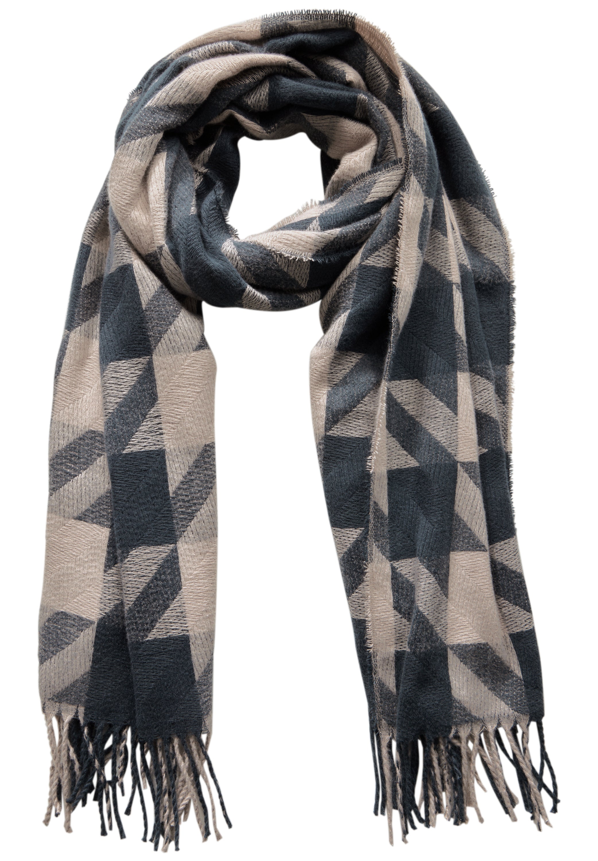 Street One Hahnentritt-Schal Damen breezy beige mel