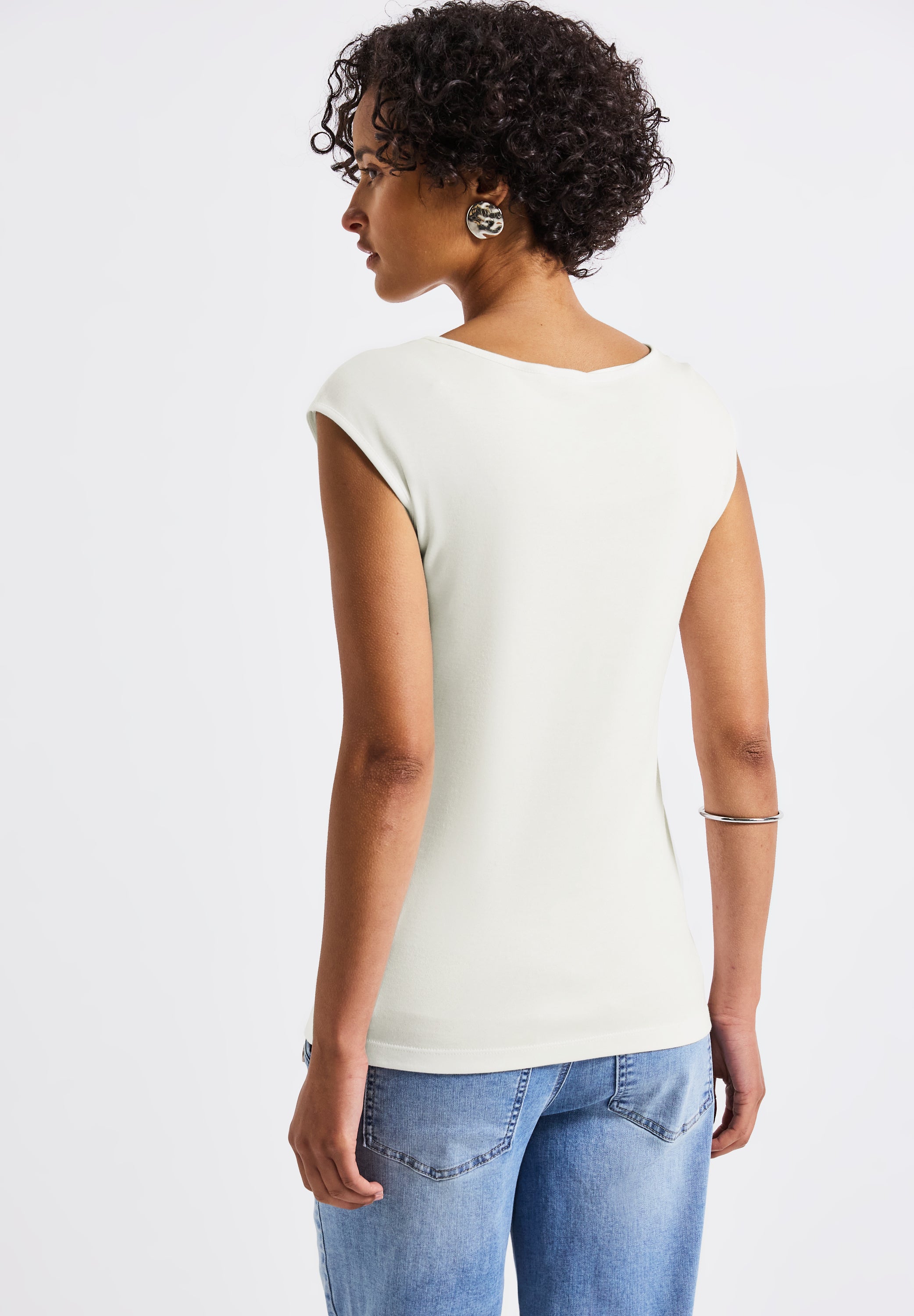 Street One ärmelloses Shirt Damen moderner Rundhalsausschnitt