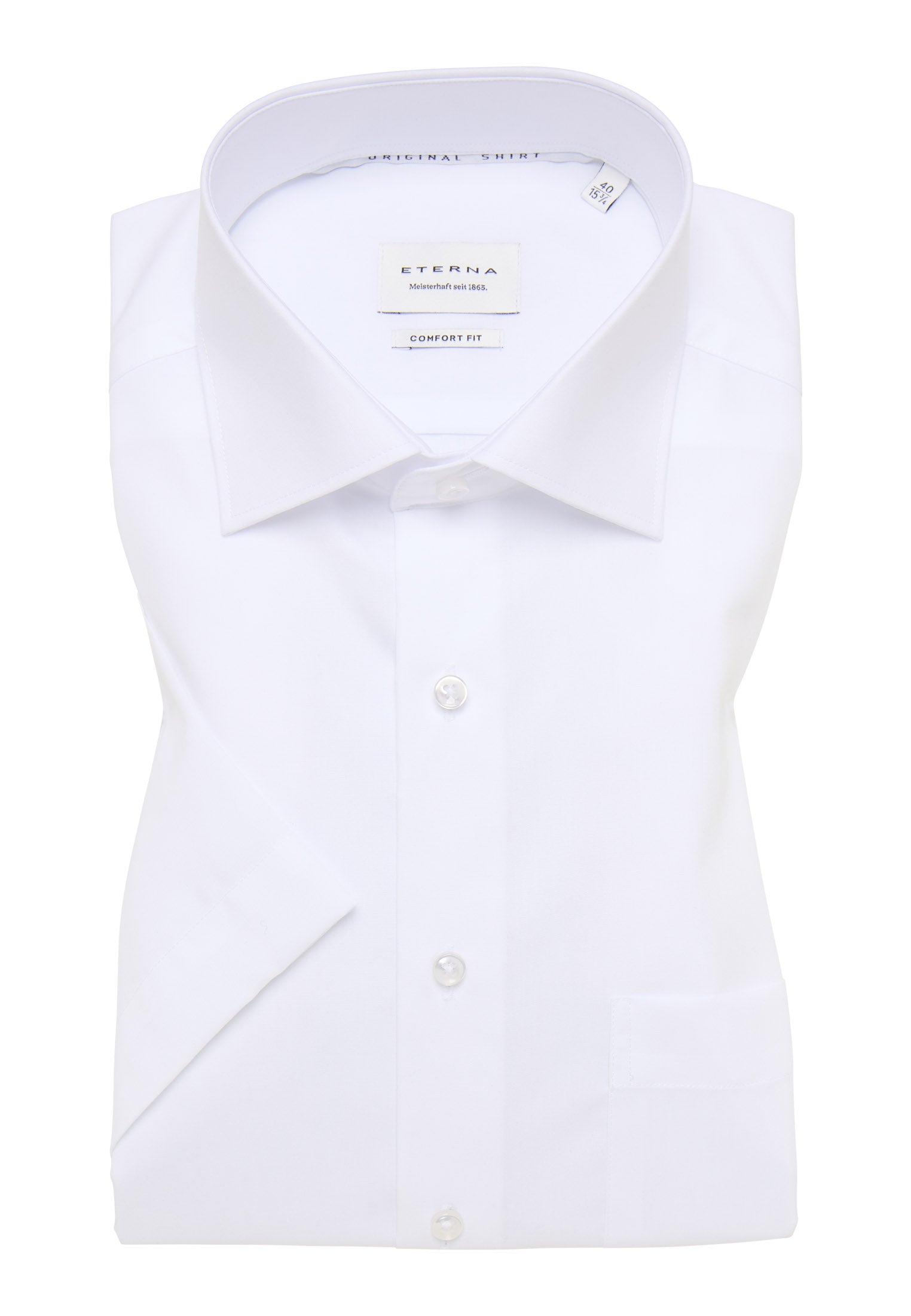 Eterna Shirt Popeline Kurzarm Herren bügelfrei