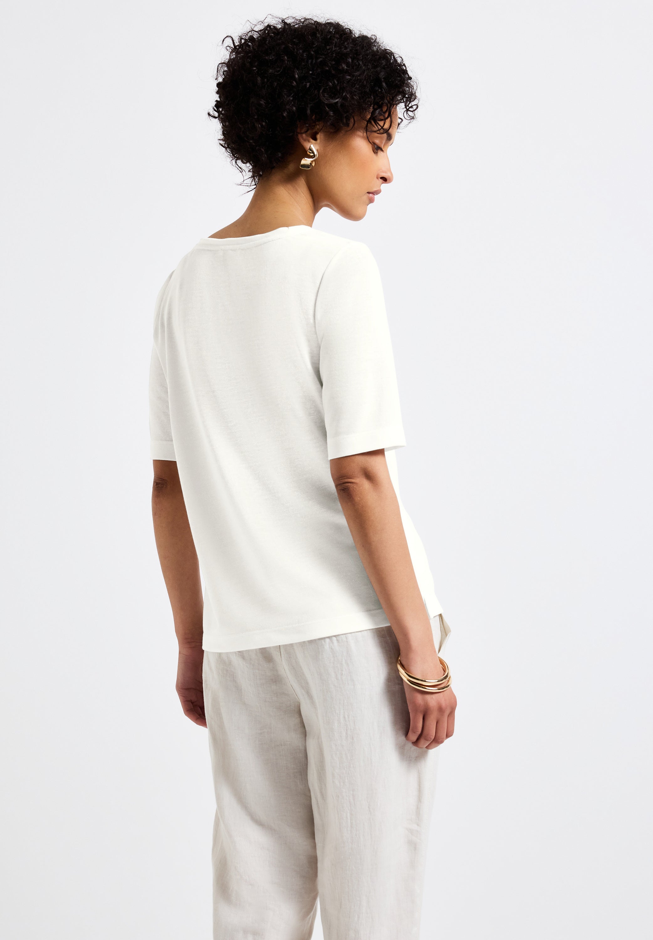 Street One T-Shirt Damen Glänzendes Wording Sommerlook