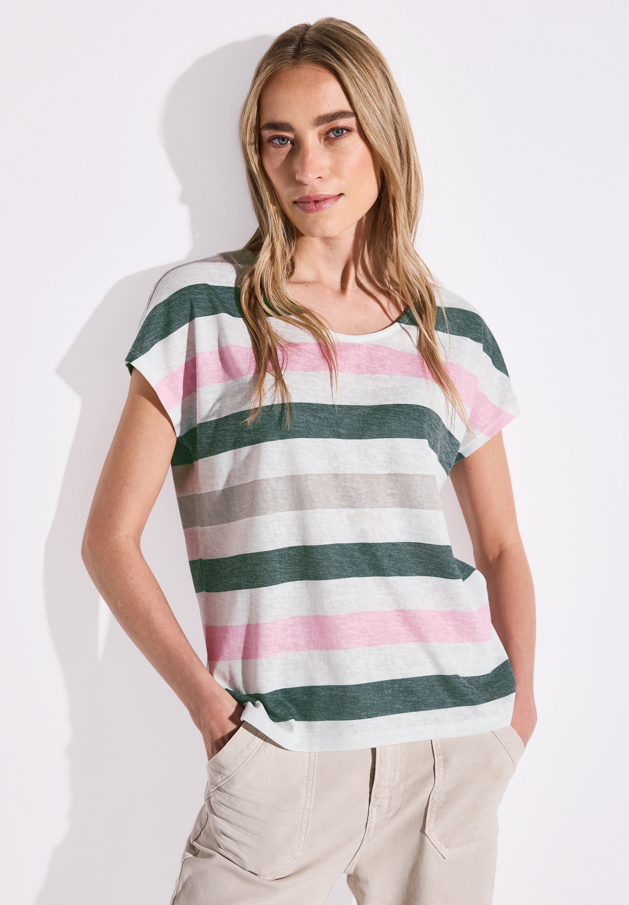 Street One Sommershirt Damen Sportliches Streifenmuster Lässiger Look
