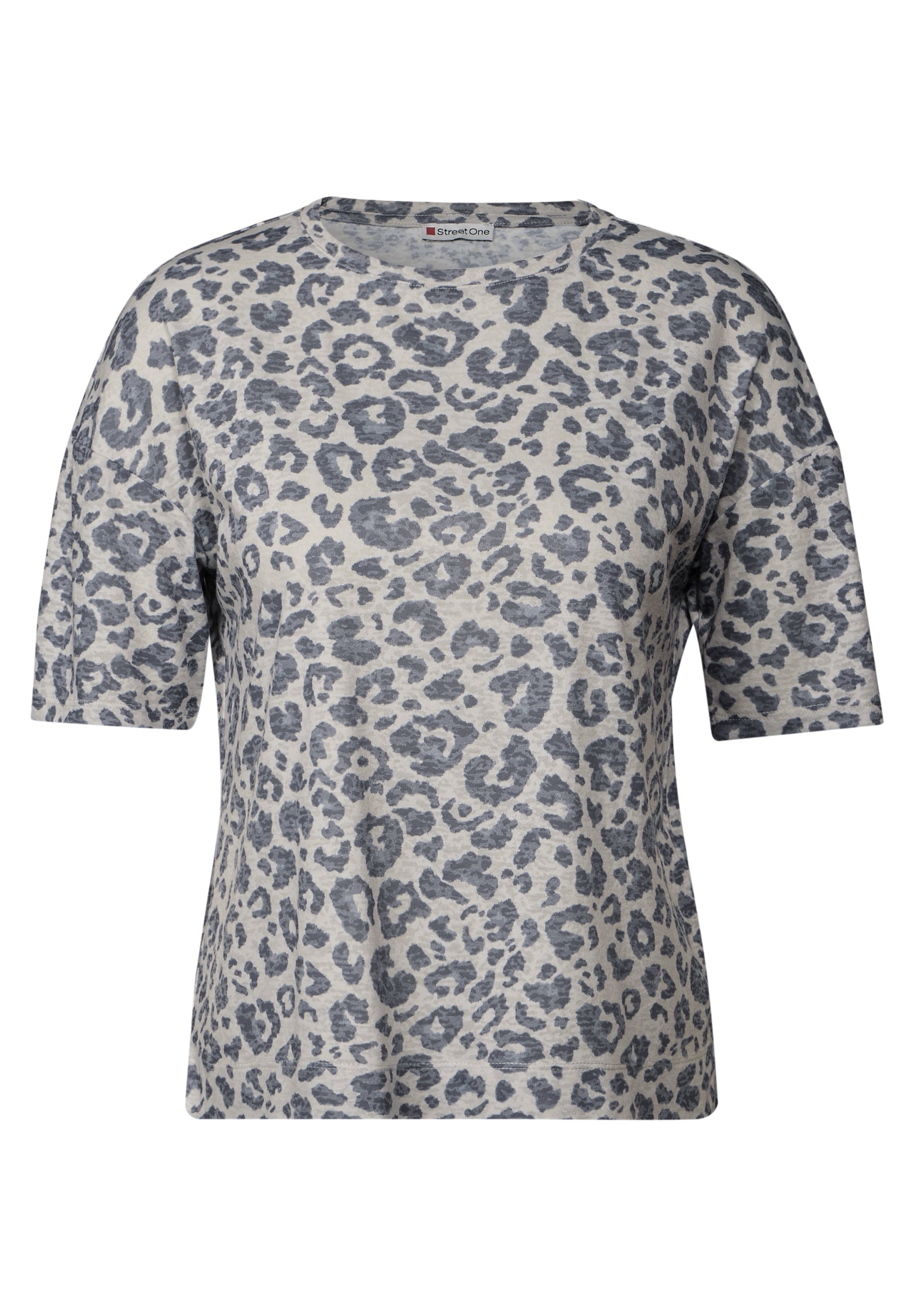 Street One Ausbrenner-Shirt mit Leo-Muster Damen luftig leicht