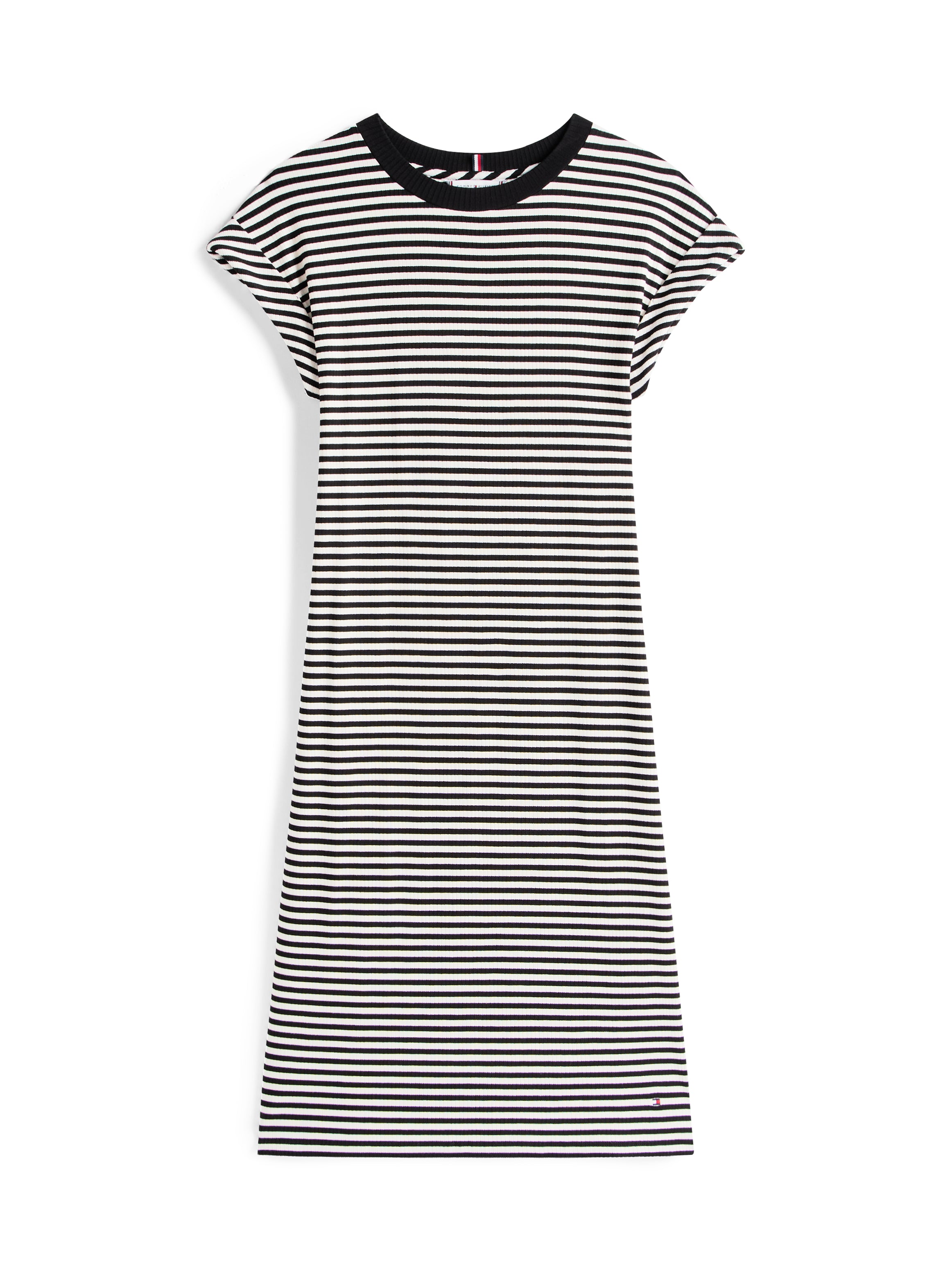 THEUR RIB SHORT REG TEE DRS Damen Kleid ecru/schwarz
