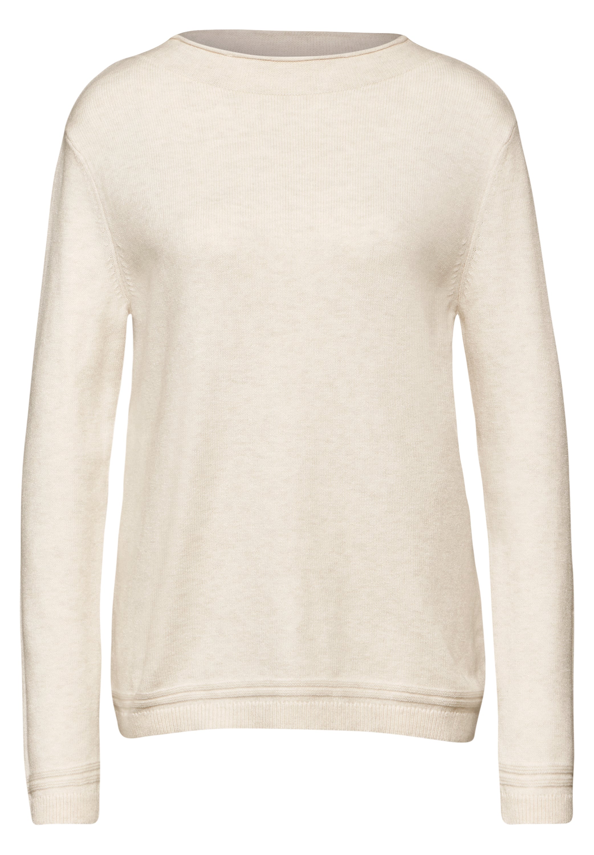 Street One Pullover Damen Gerollter Saum Langarm Bequem