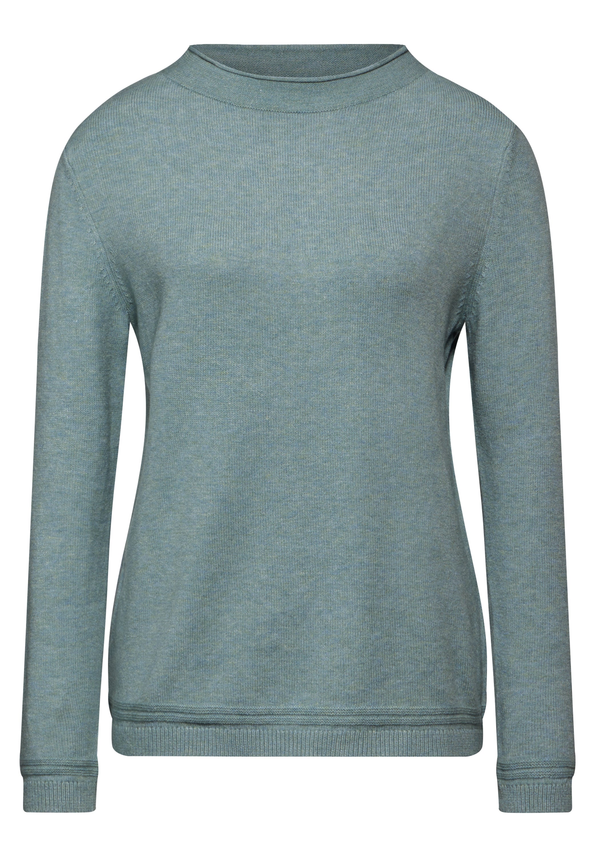 Street One Pullover Damen Gerollter Saum Langarm Bequem