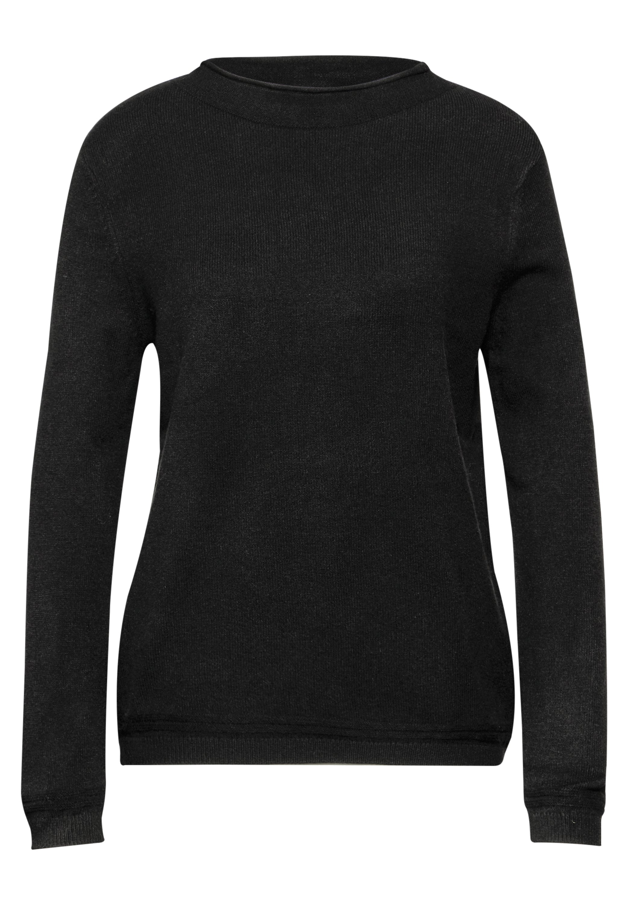 Street One Pullover Damen Gerollter Saum Langarm Bequem