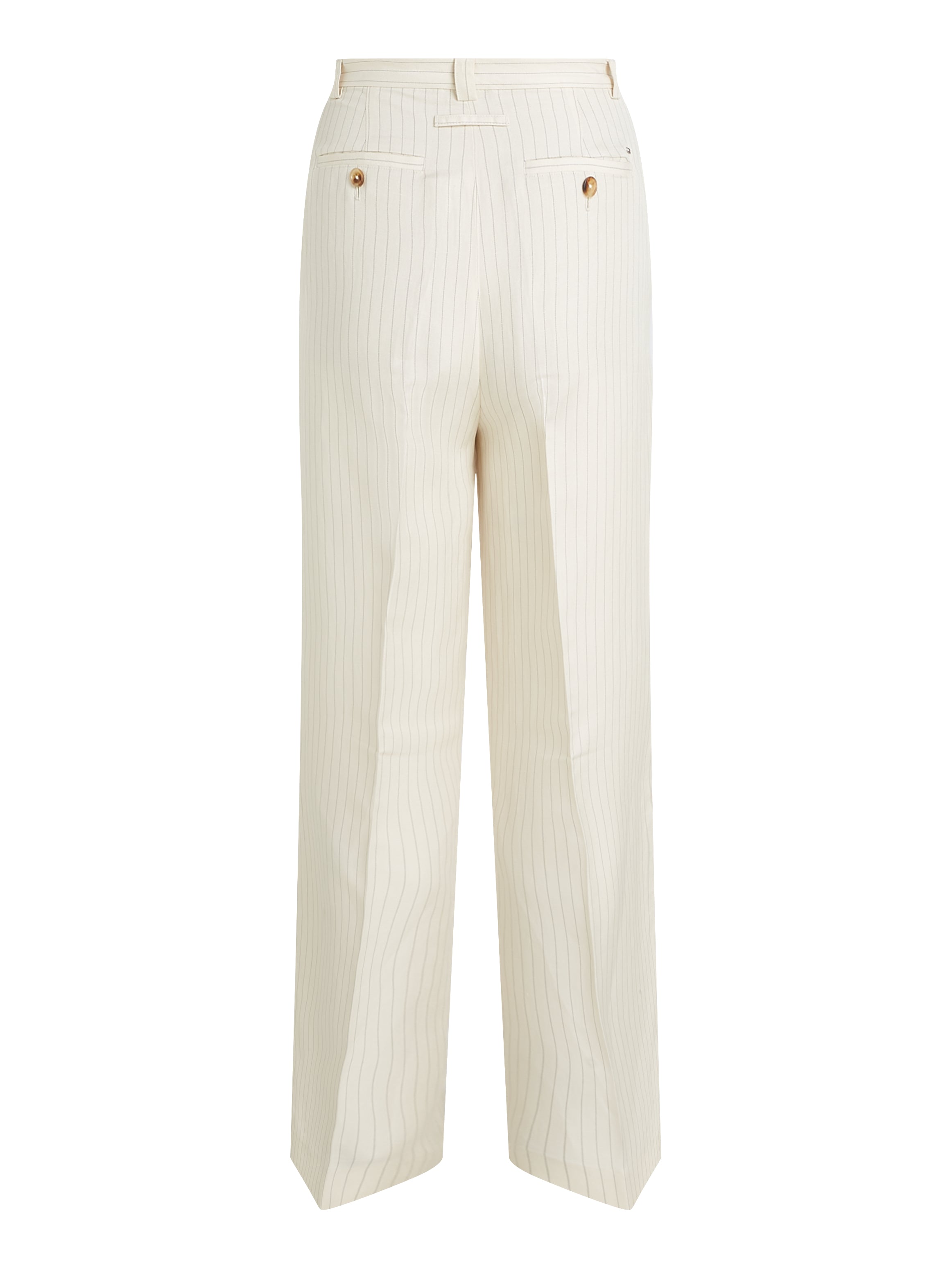 Theur VISCOSE LINEN WIDE LEG PANTS Damen cream/ grey pinstripe
